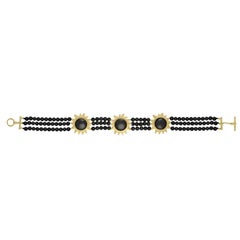 Persian Sun Statement Choker Necklace with Black Tourmaline