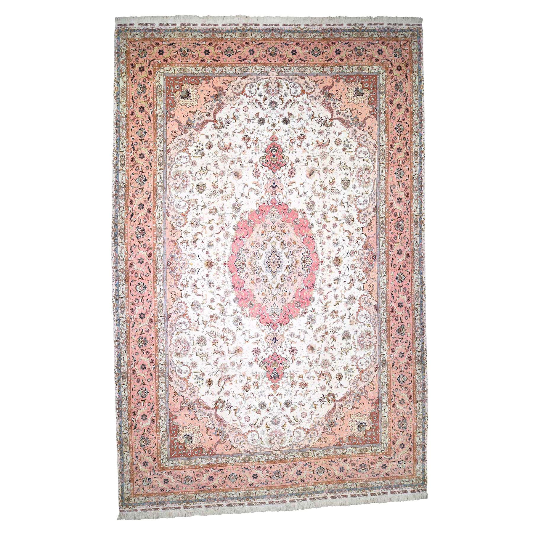 Persian Tabriz 400 Kpsi Mansion Size Wool and Silk Hand Knotted Rug