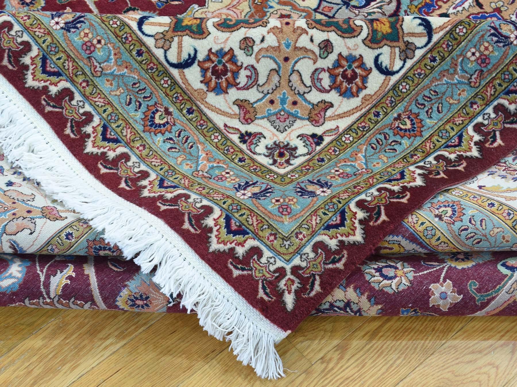 Persian Tabriz 400 Kpsi Wool and Silk Handmade Oriental Rug 1