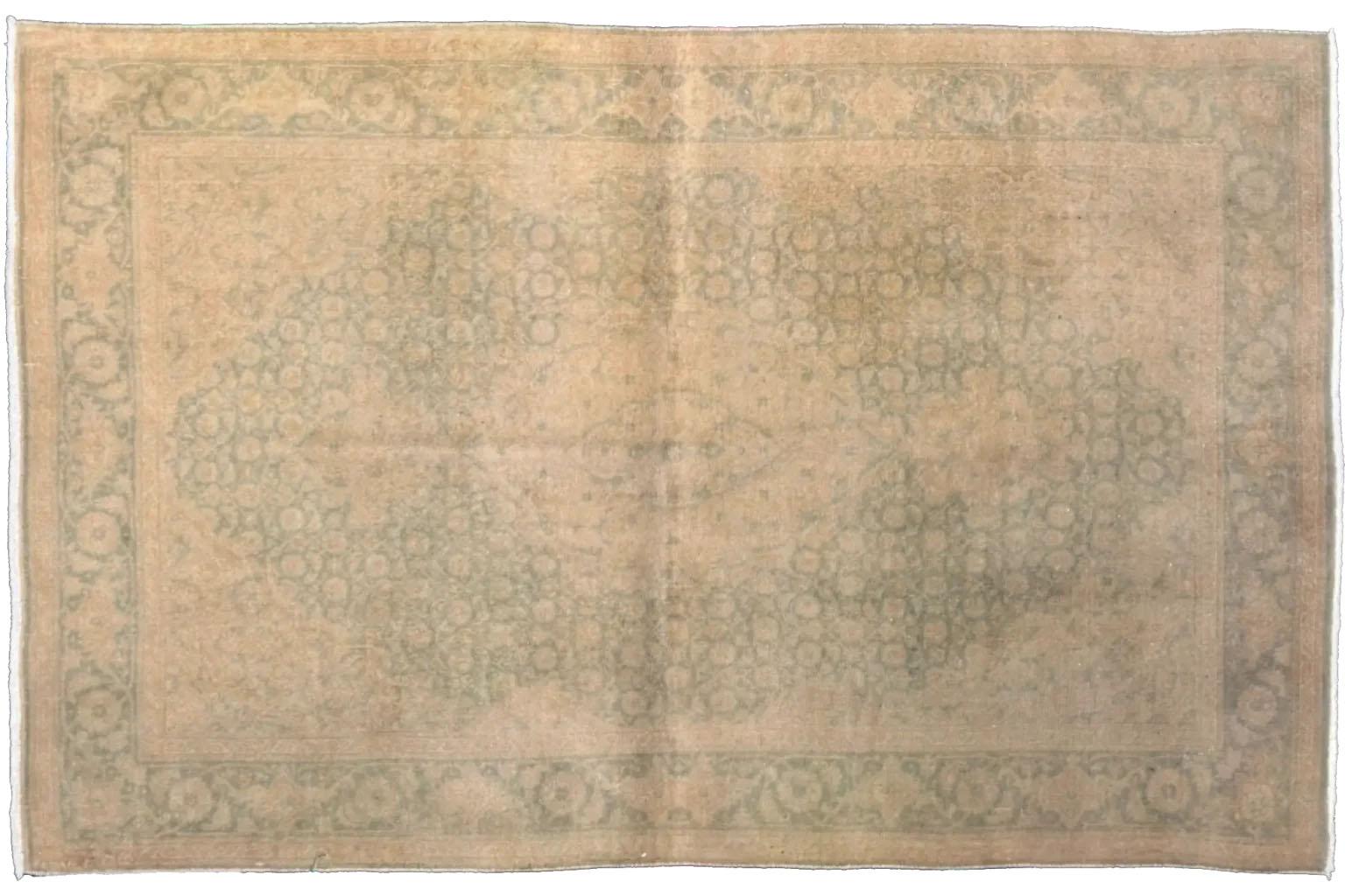 Tissé à la main Persian Tabriz Area Rugs  Antique  Brown Green Ivory en vente