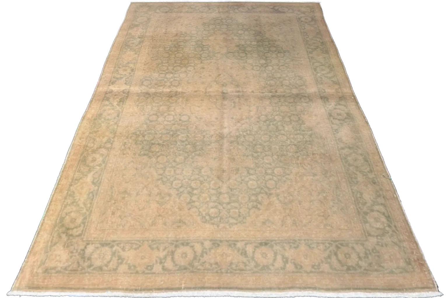 Persian Tabriz Area Rugs  Antique  Brown Green Ivory Excellent état - En vente à Dallas, TX