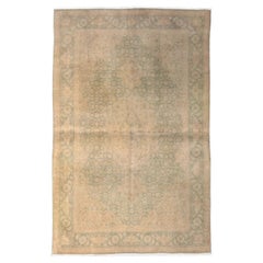 Persian Tabriz Area Rugs  Antique  Brown Green Ivory