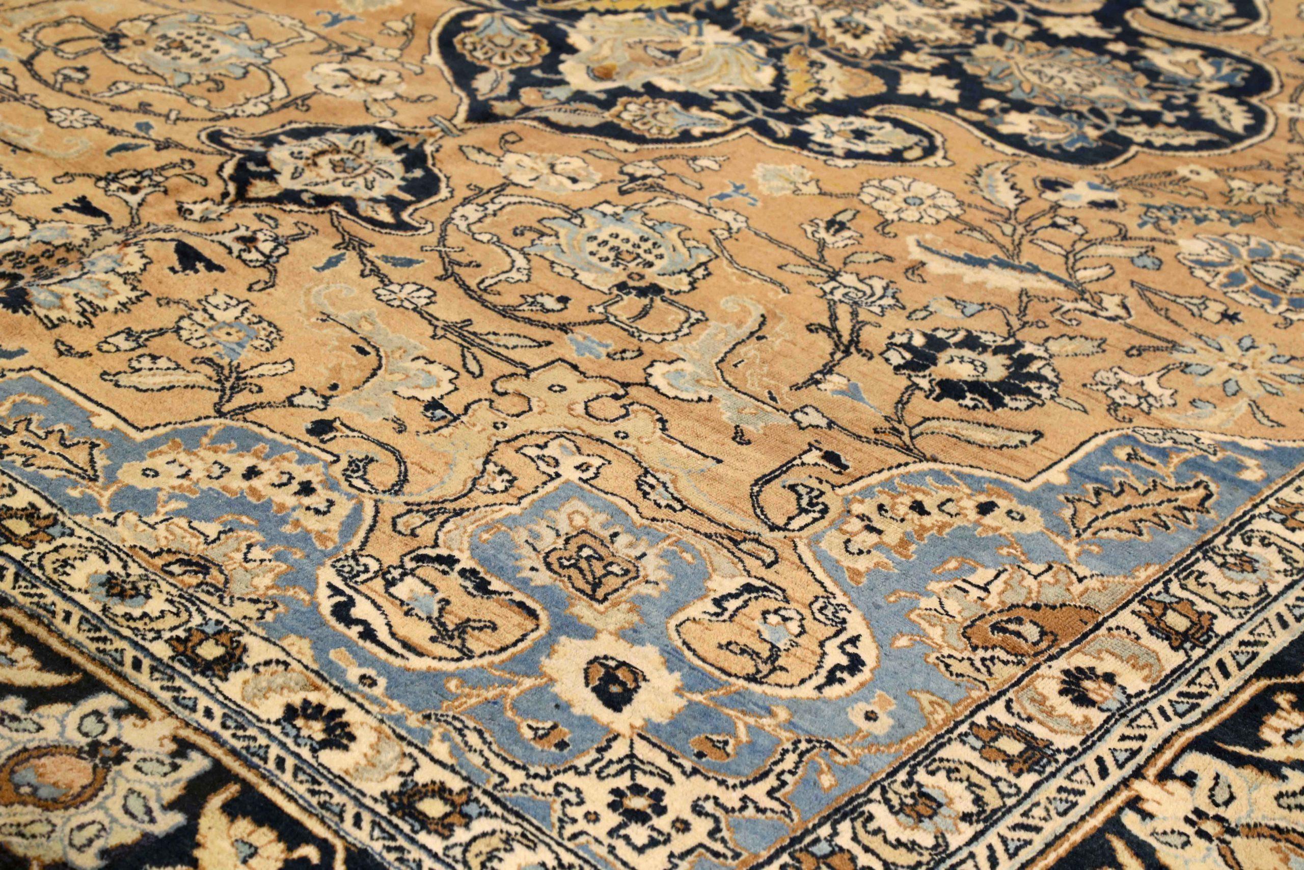 Alfombras Persas Tabriz - Lana Azul Marfil Azul Marino Rosa - 75224 Asiático en venta