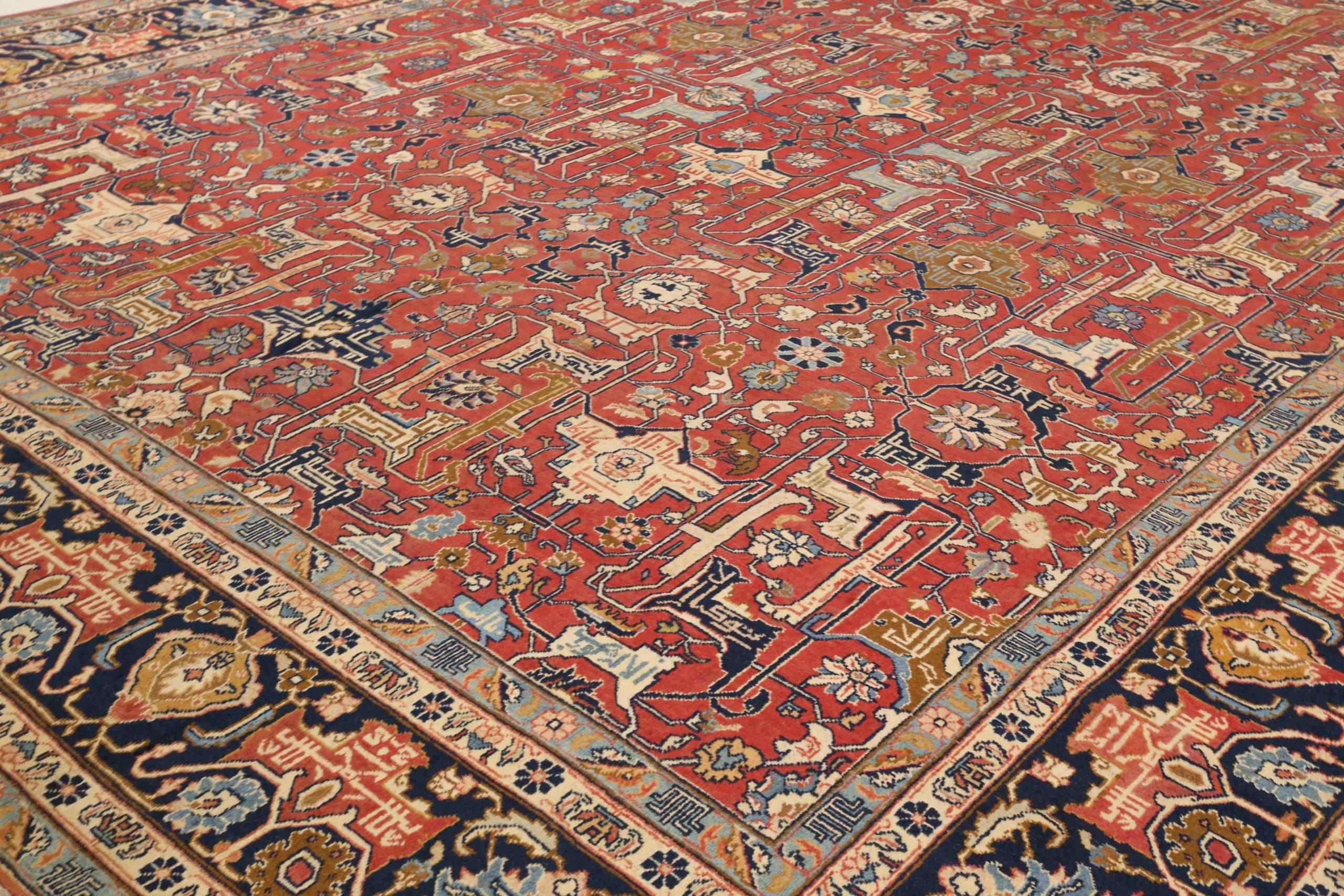 Asiatico Tappeti persiani Tabriz - Lana Blu Avorio Rosso 71439 in vendita