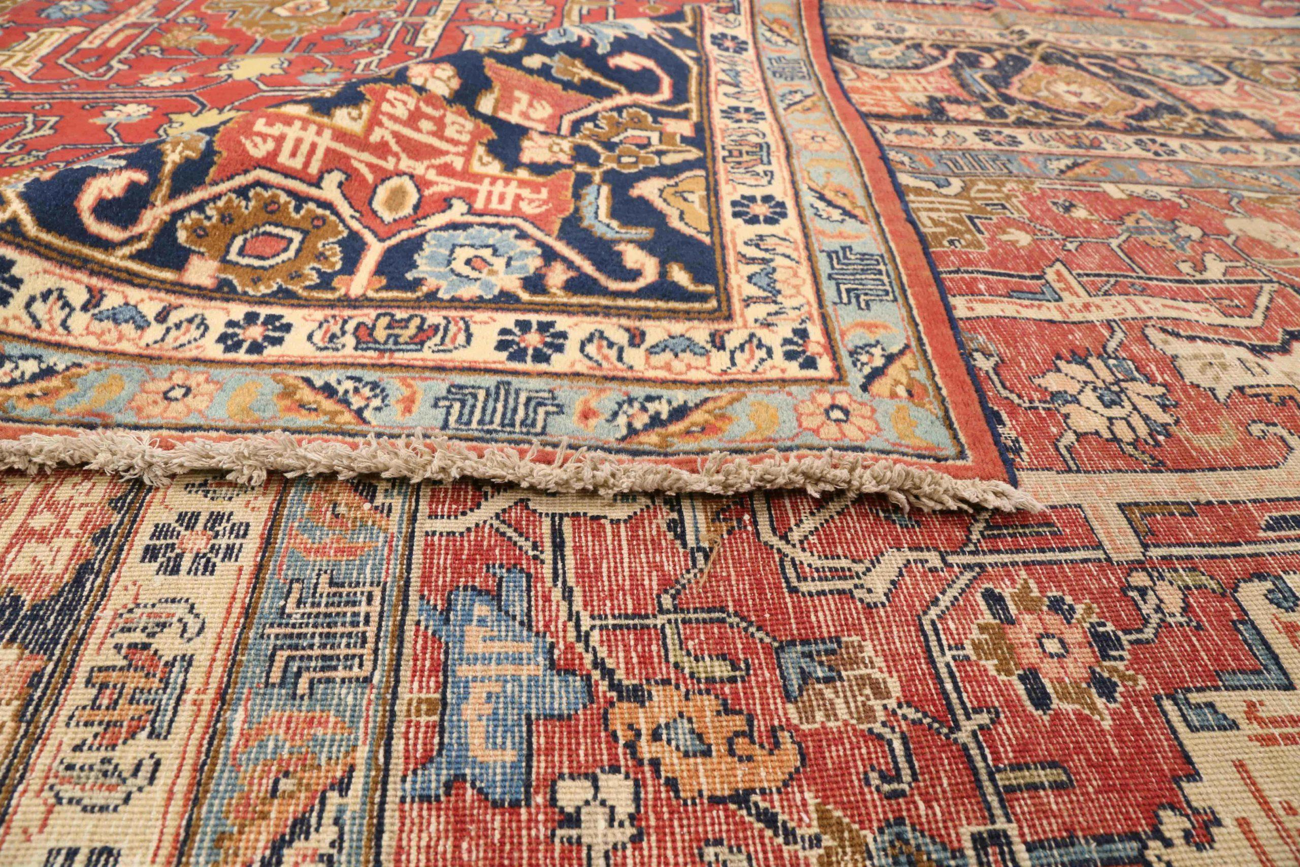 Tappeti persiani Tabriz - Lana Blu Avorio Rosso 71439 In condizioni ottime in vendita a Dallas, TX