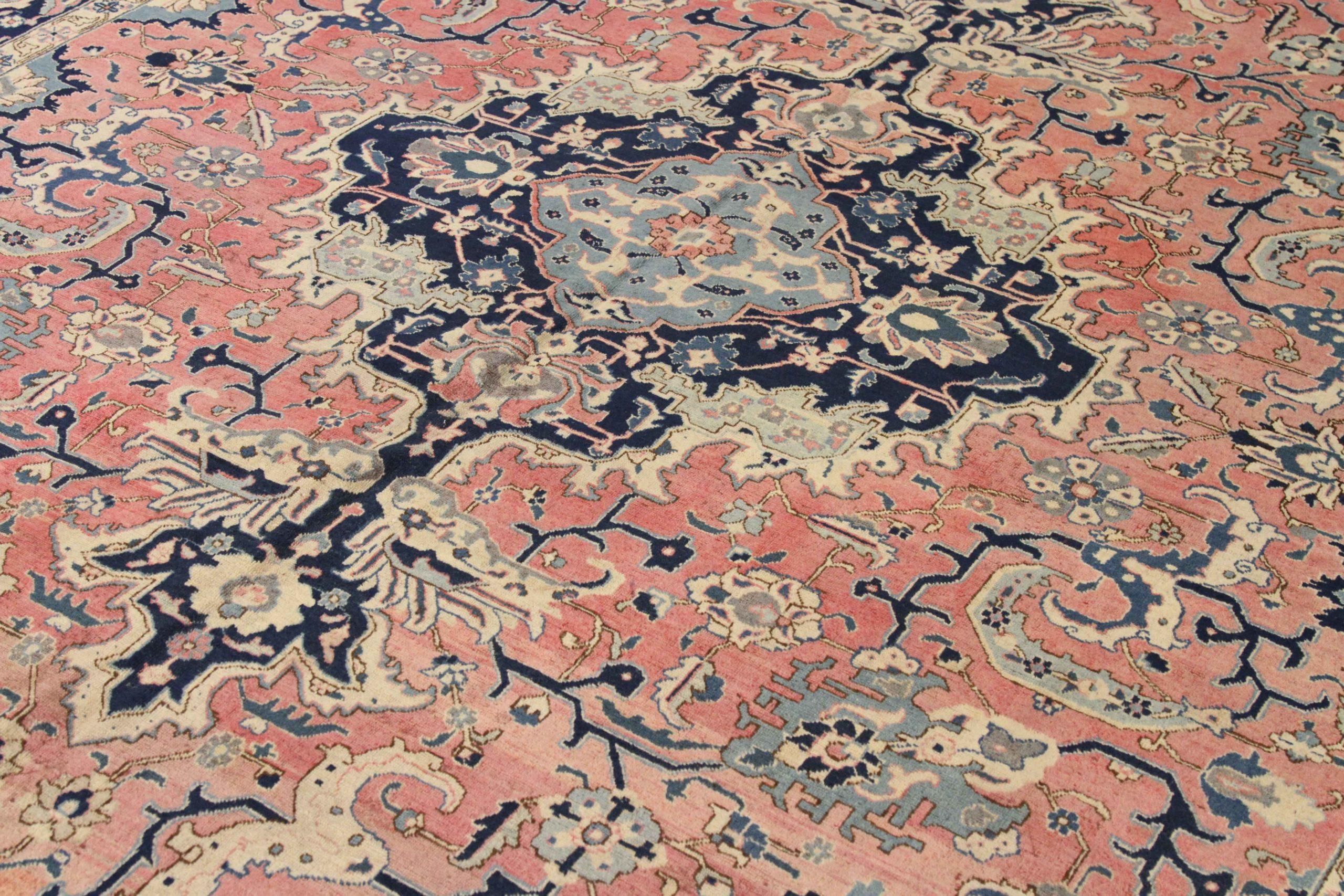Asiatico Tappeti persiani Tabriz - Lana Blu Avorio Rosso 71672 in vendita
