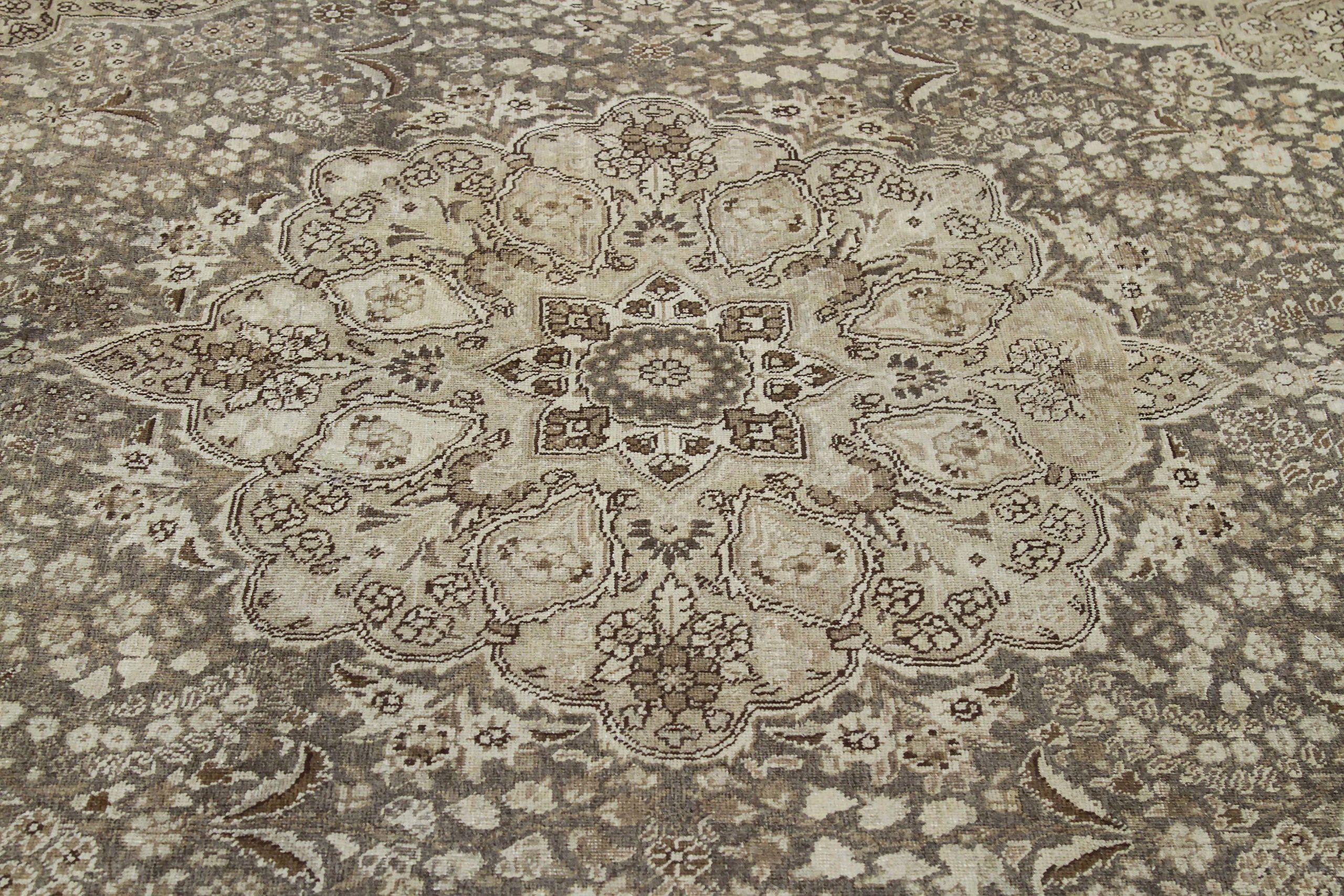 Tappeti persiani Tabriz - Disegno in lana marrone avorio - 89699 In condizioni ottime in vendita a Dallas, TX