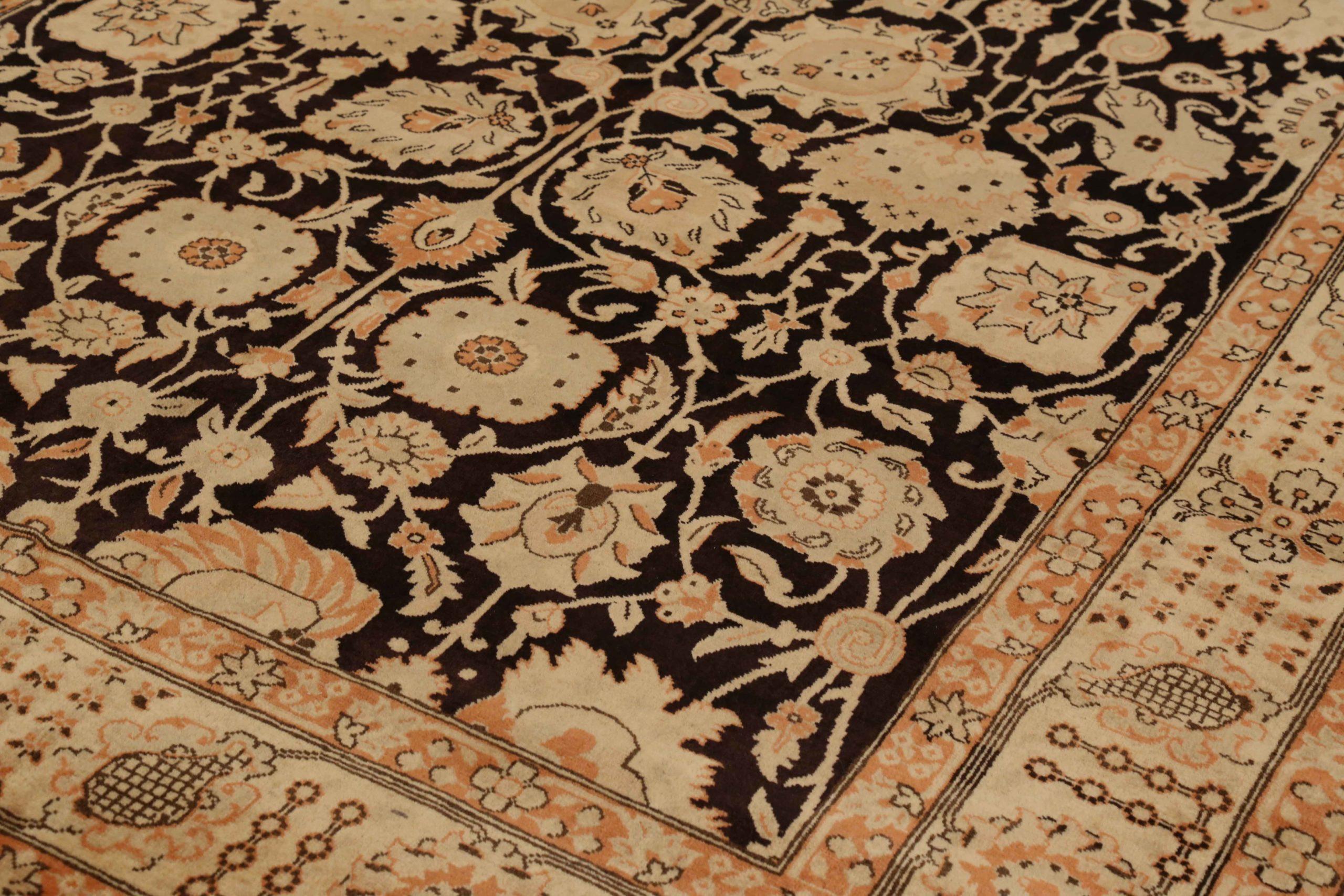 Asiatico Tappeti persiani Tabriz - Lana Marrone Avorio Rosa 71927 in vendita