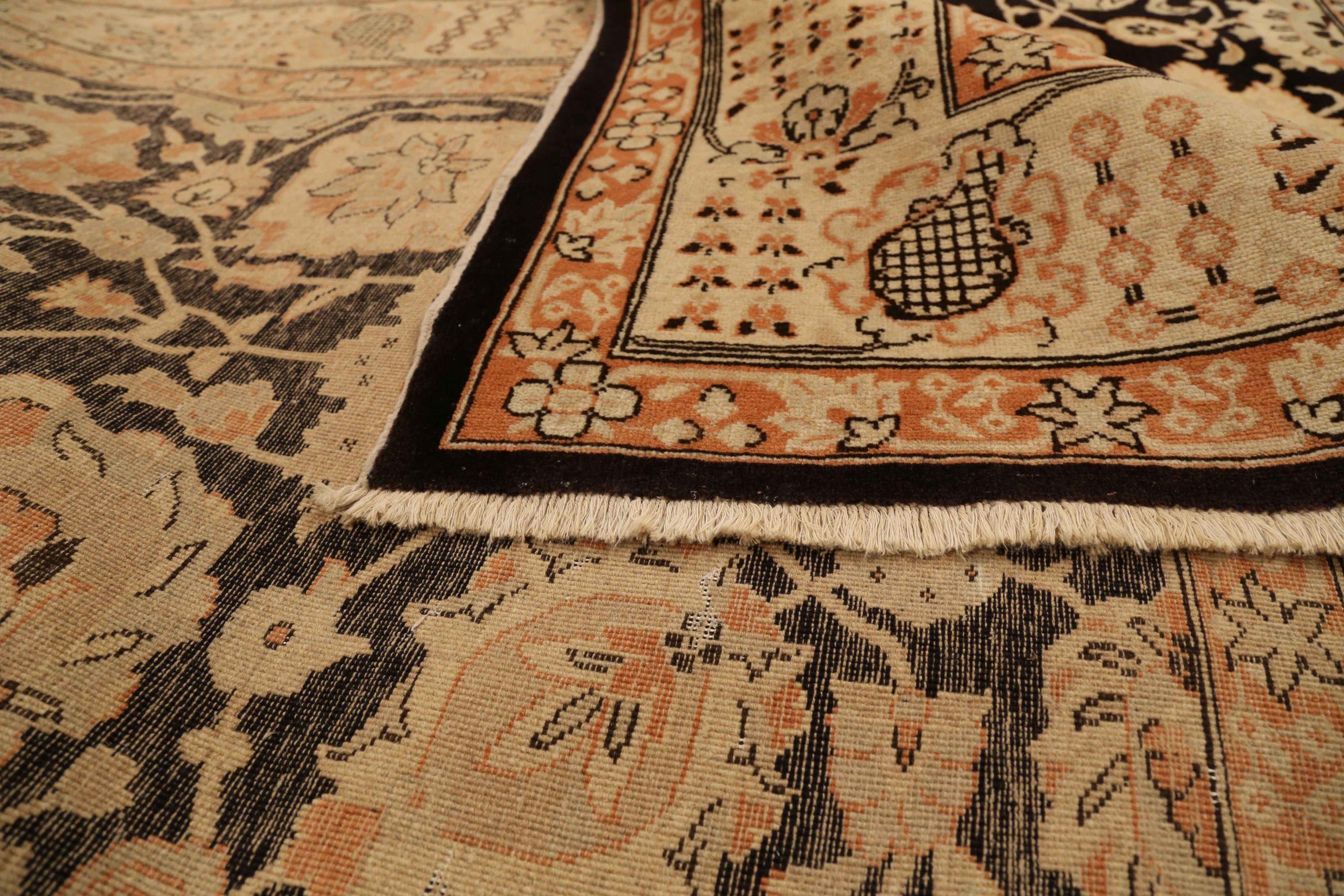 Tappeti persiani Tabriz - Lana Marrone Avorio Rosa 71927 In condizioni ottime in vendita a Dallas, TX