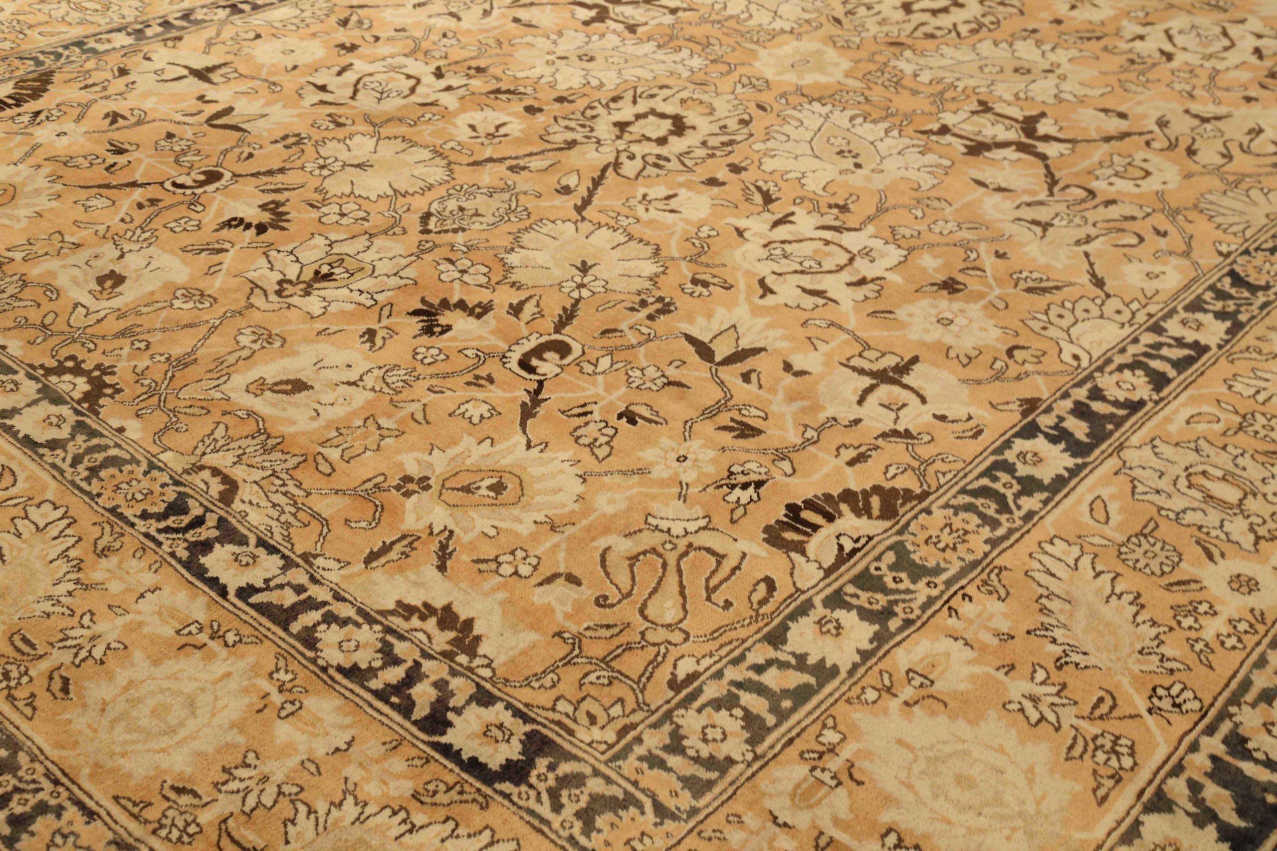 Asiatico Tappeti persiani Tabriz - Lana Marrone Avorio Rosa 71960 in vendita