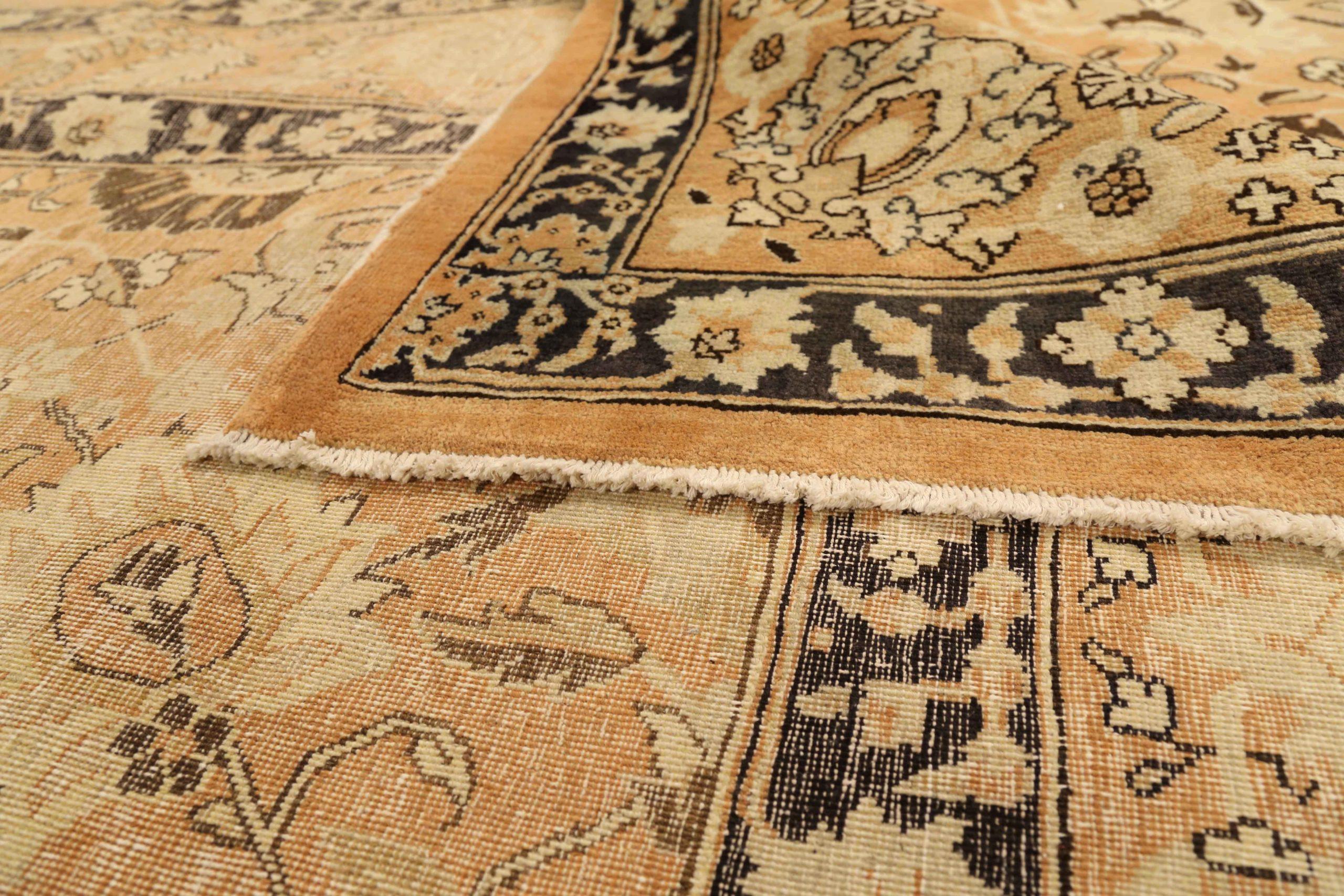 Tappeti persiani Tabriz - Lana Marrone Avorio Rosa 71960 In condizioni ottime in vendita a Dallas, TX