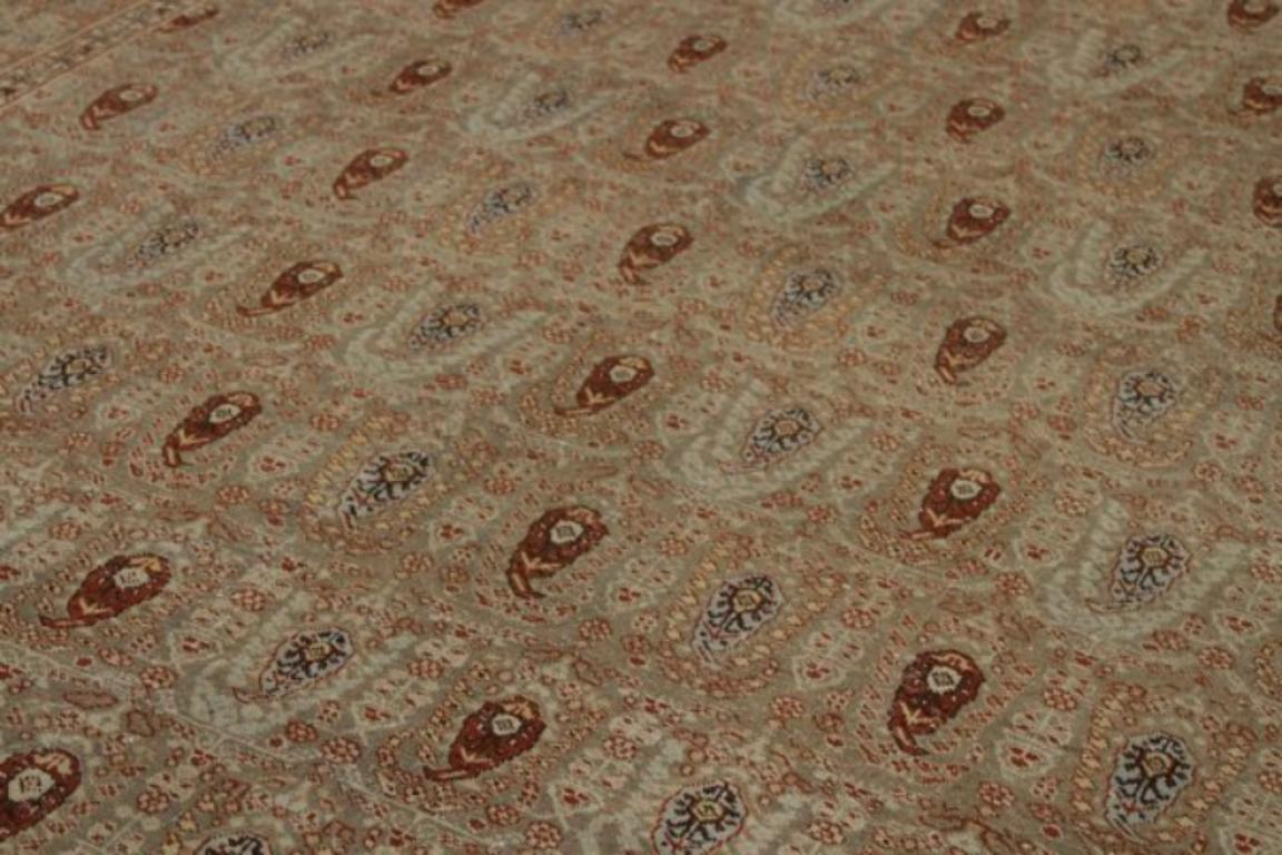 Persische Täbris Teppiche - Wolle Braun Elfenbein Rot Design - 91752 im Zustand „Hervorragend“ im Angebot in Dallas, TX