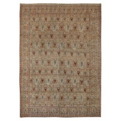 Persische Täbris Teppiche - Wolle Braun Elfenbein Rot Design - 91752