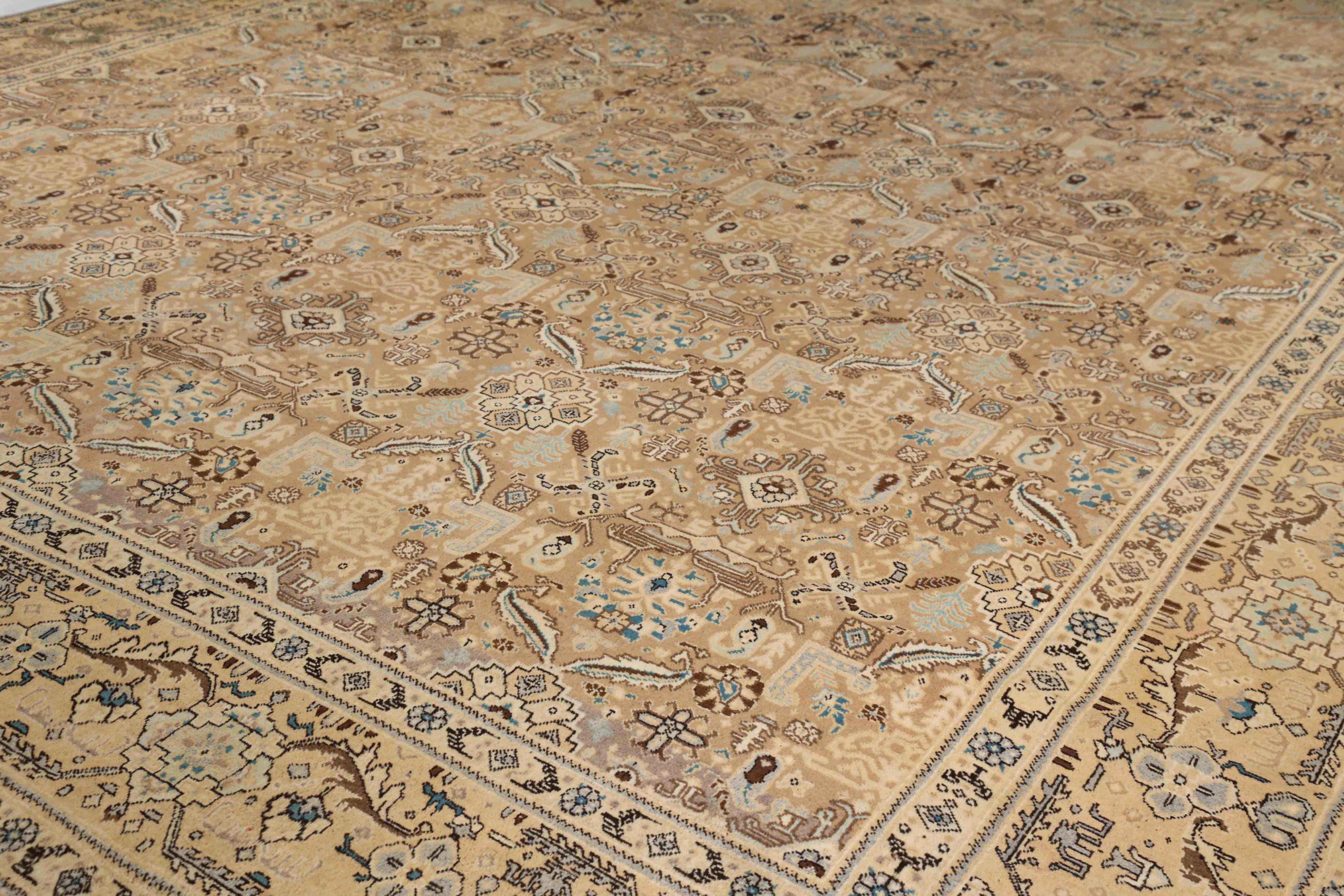 Asiatico Tappeti persiani Tabriz - Lana Marrone Avorio Taupe 71889 in vendita