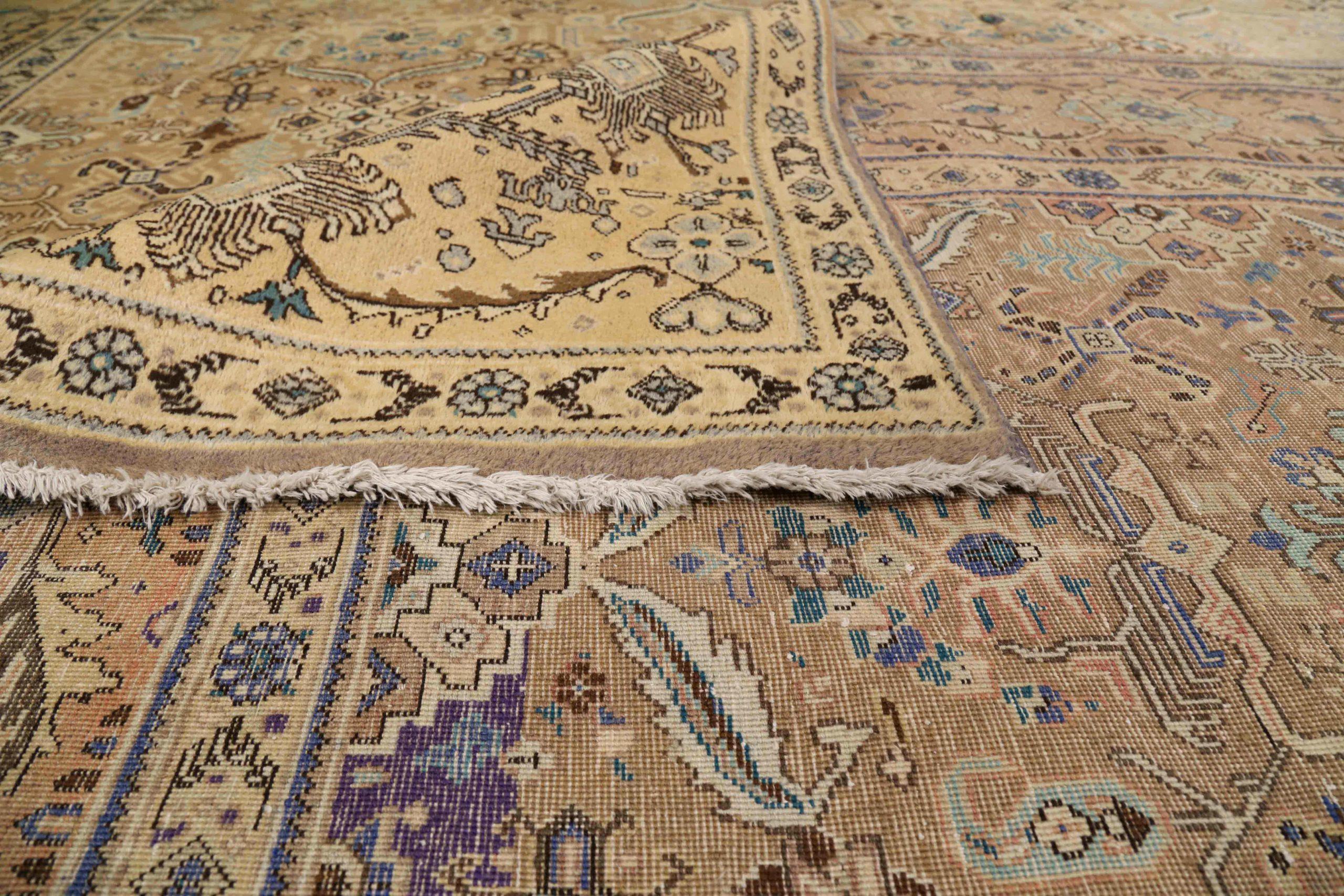 Tappeti persiani Tabriz - Lana Marrone Avorio Taupe 71889 In condizioni ottime in vendita a Dallas, TX