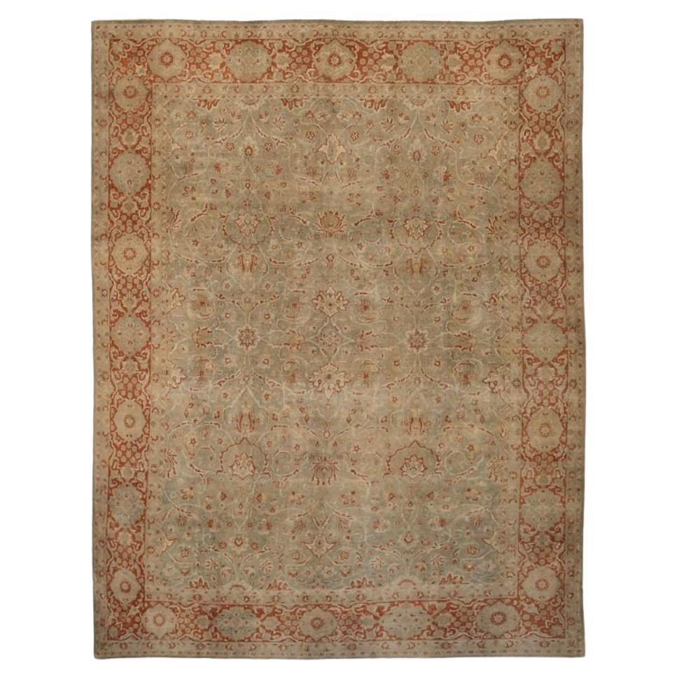 Tappeti persiani Tabriz - Lana Verde Avorio Rosso - 91755
