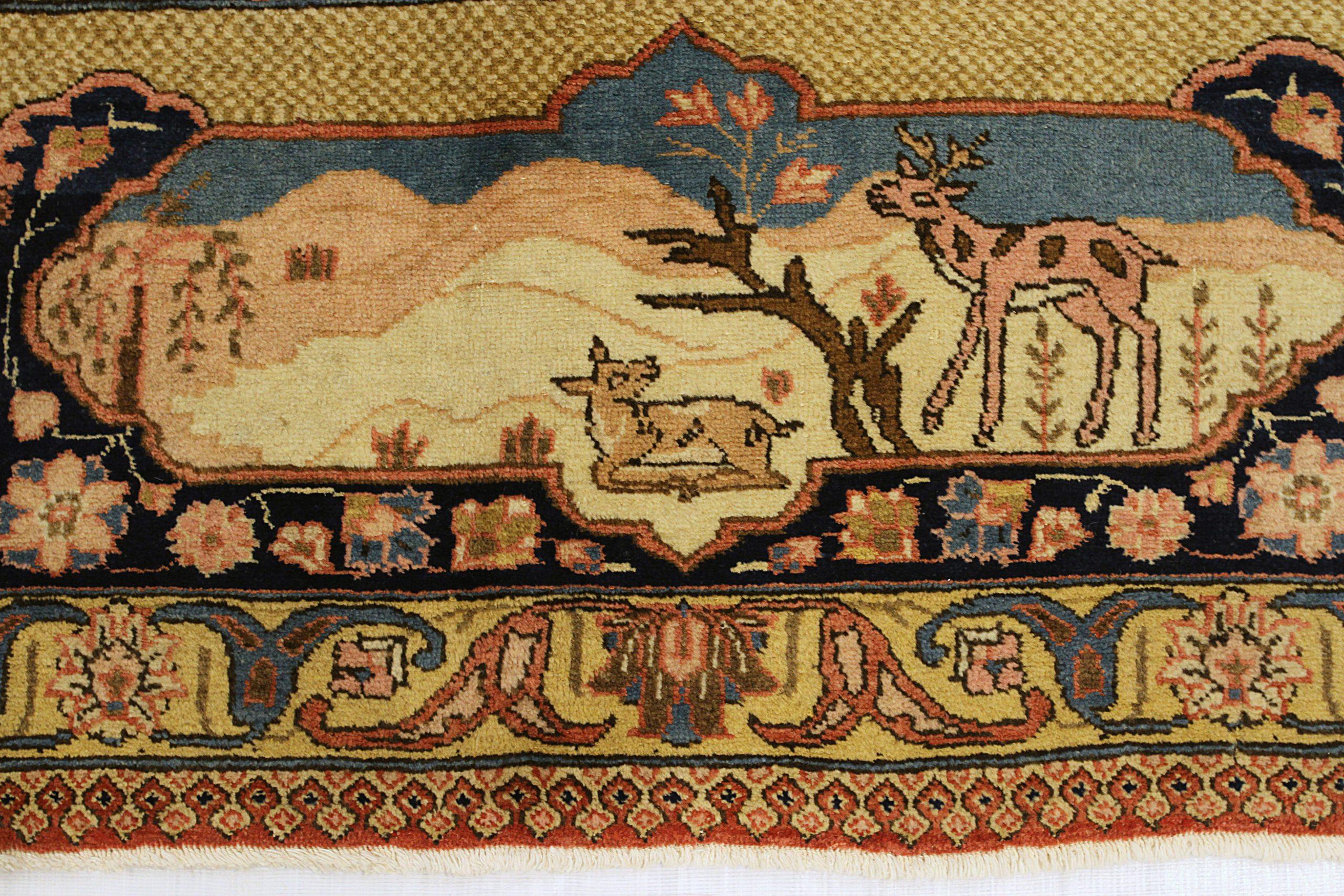 XX secolo Tappeti persiani Tabriz - Lana Verde Avorio 10407 in vendita