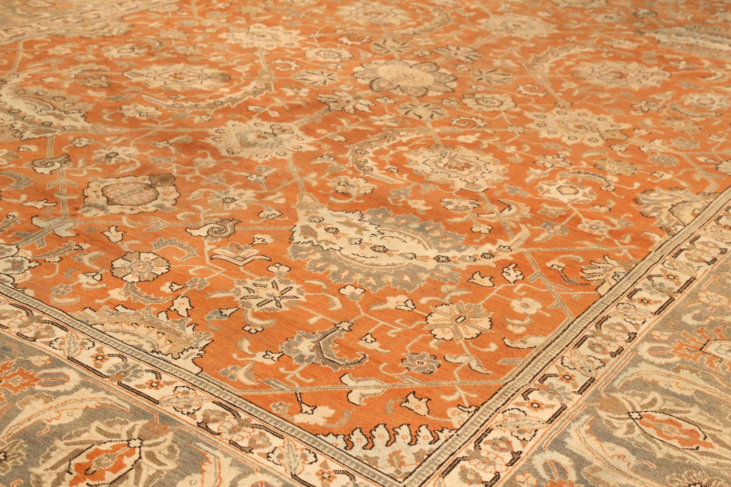 Persische Täbris-Teppiche - Wolle Elfenbein Rot Taupe 73915 (Asiatisch) im Angebot