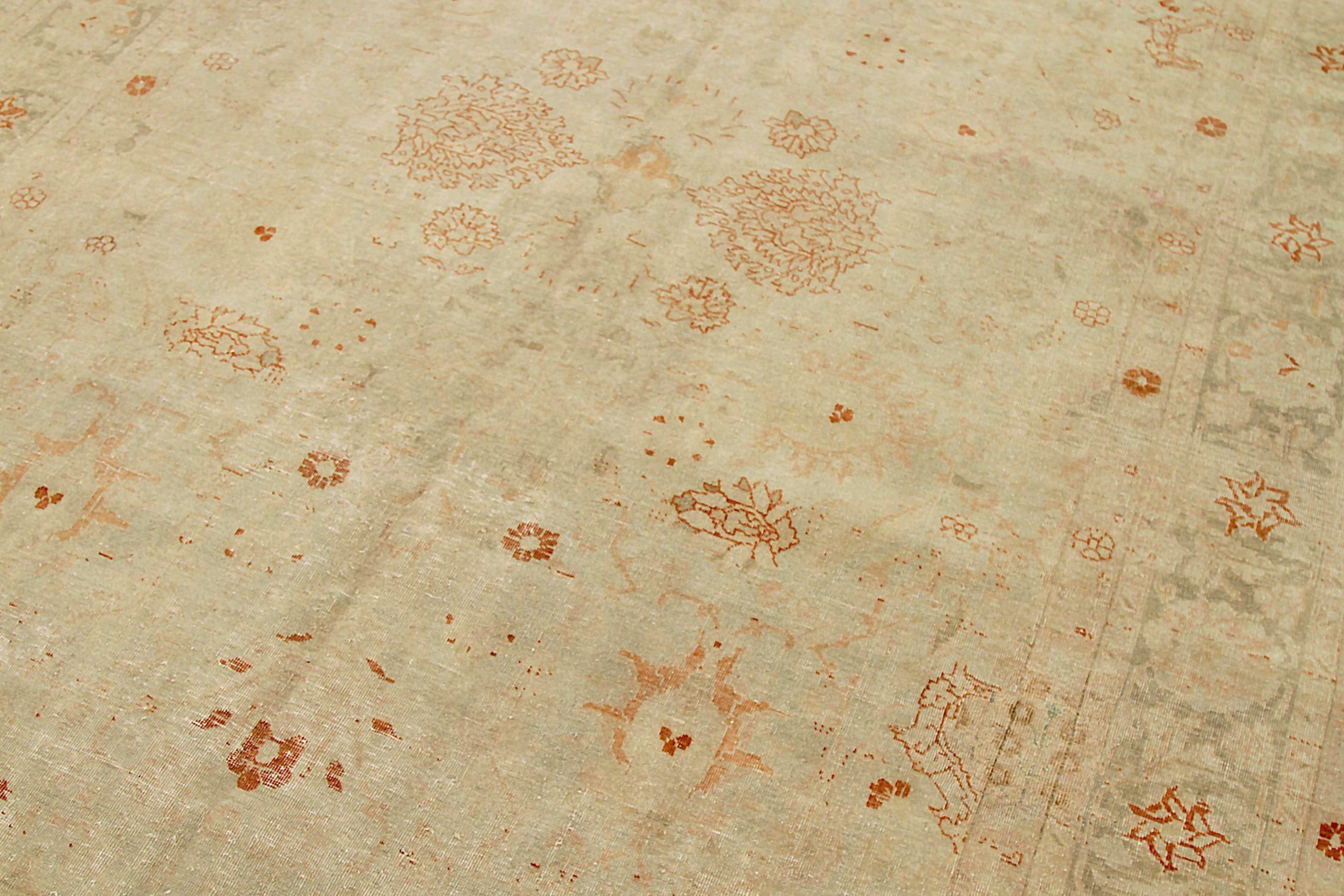 Asiatico Tappeti persiani Tabriz - Lana Avorio Taupe Design - 92114 in vendita