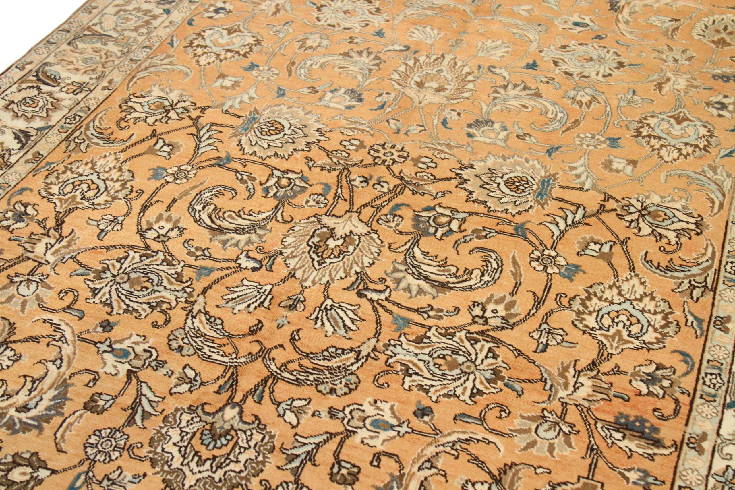 Asiatico Tappeti persiani Tabriz - Lana Avorio Arancione 10429 in vendita