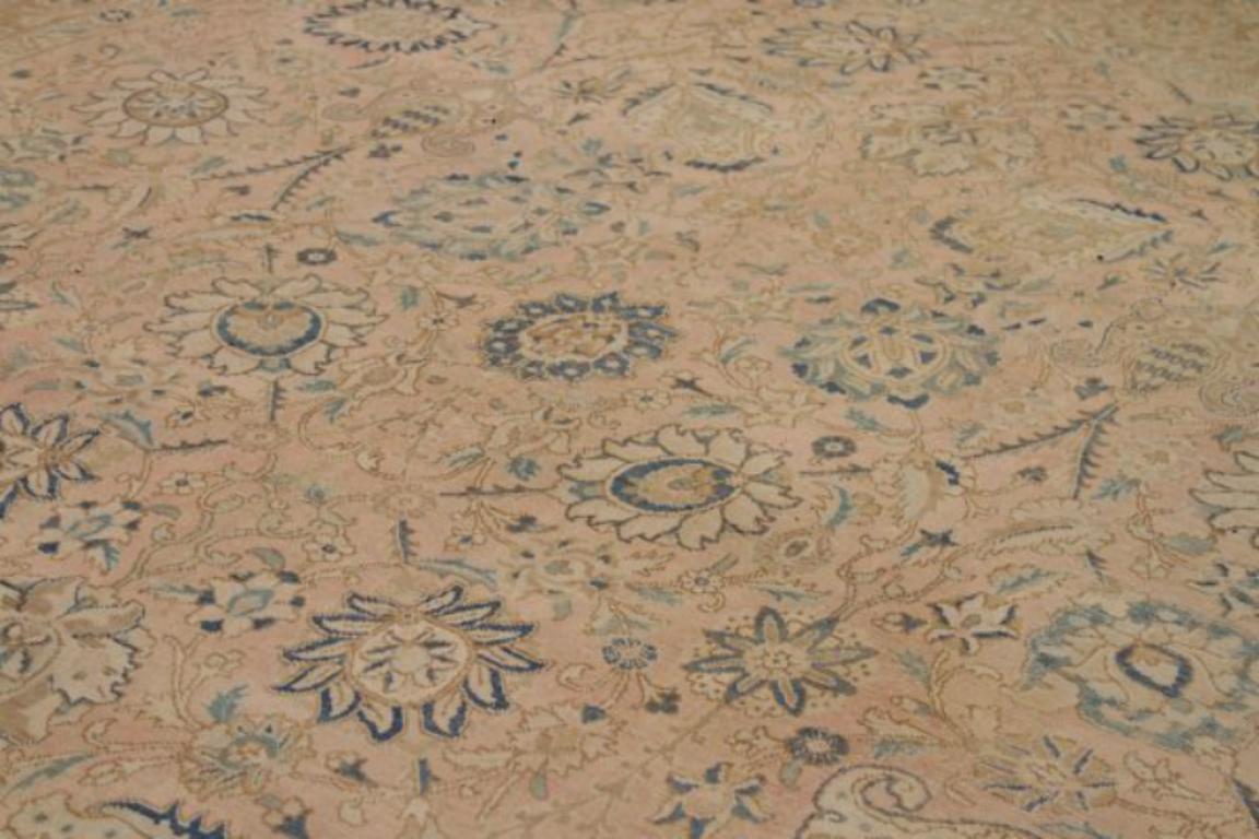 Tappeti persiani Tabriz - Lana Blu Navy Rosa - 91763 In condizioni ottime in vendita a Dallas, TX