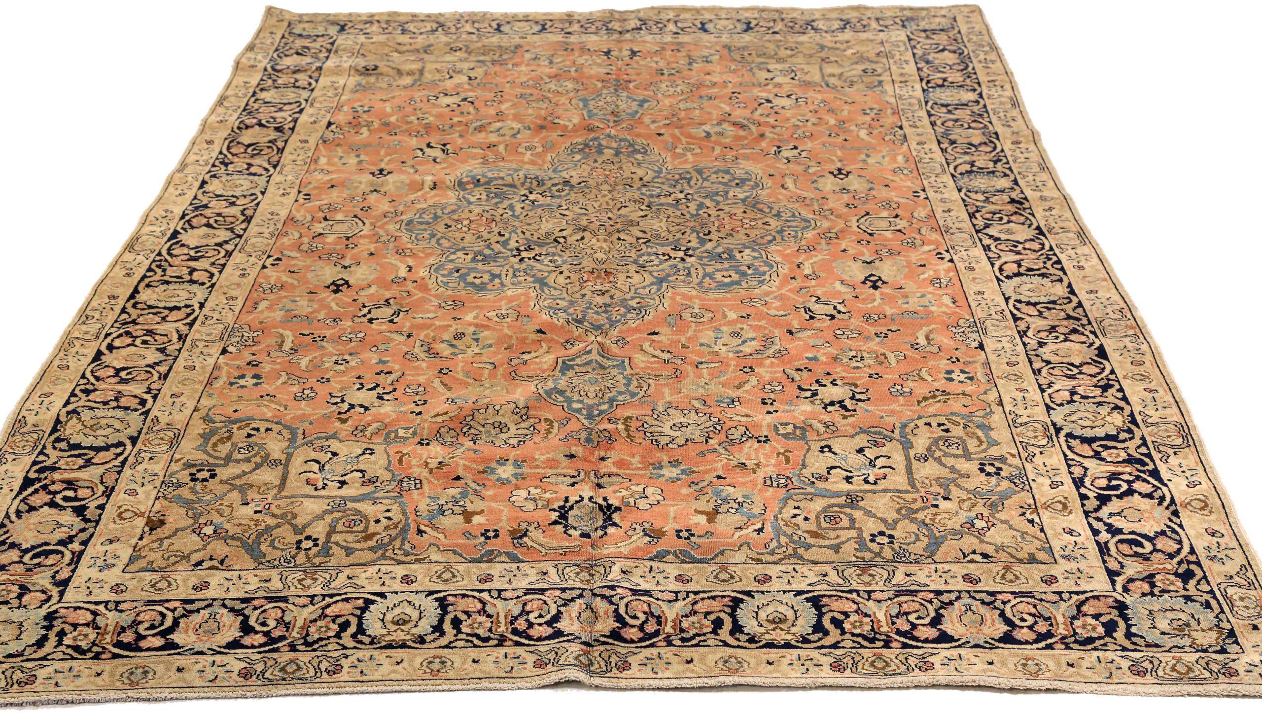 Discover the elegance of Persian Tabriz featuring Area Rugs in Circa 1910. Designed with Wool and BlueIvoryNavy BluePink, this exclusive design is perfect for enhancing your space.