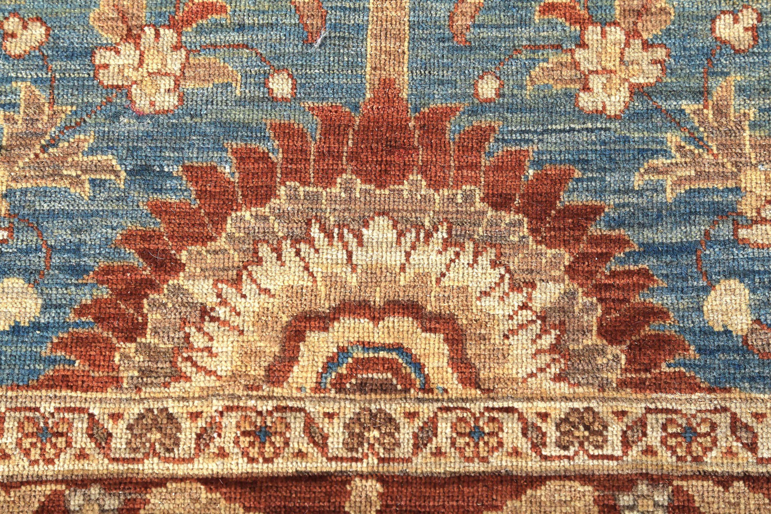 XX secolo Tappeti persiani Tabriz Circa 1910 - Lana Blu Avorio Rosso Design - 89708 in vendita