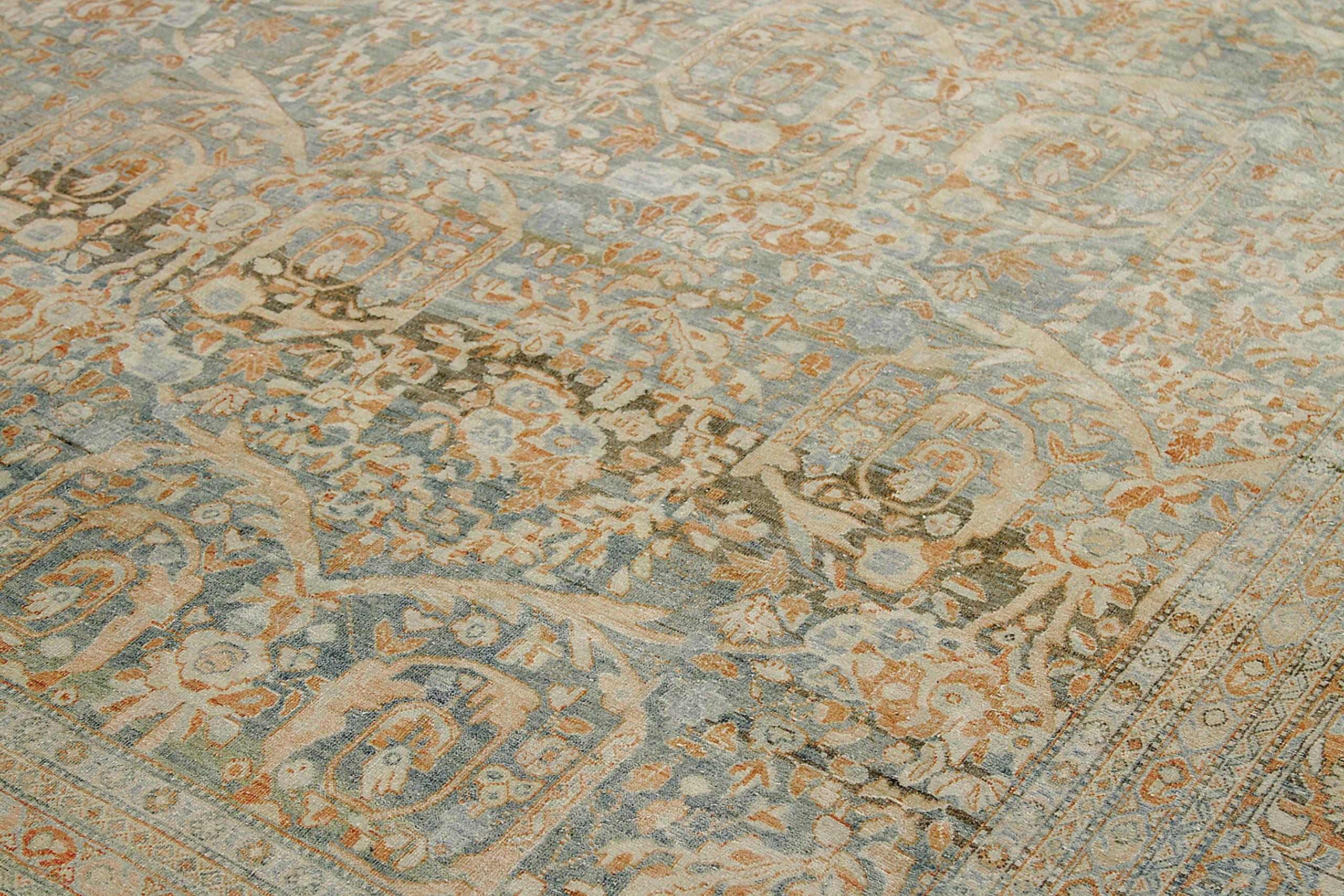 XX secolo Tappeti persiani Tabriz Circa 1910 - Lana blu avorio rosso - 92544 in vendita