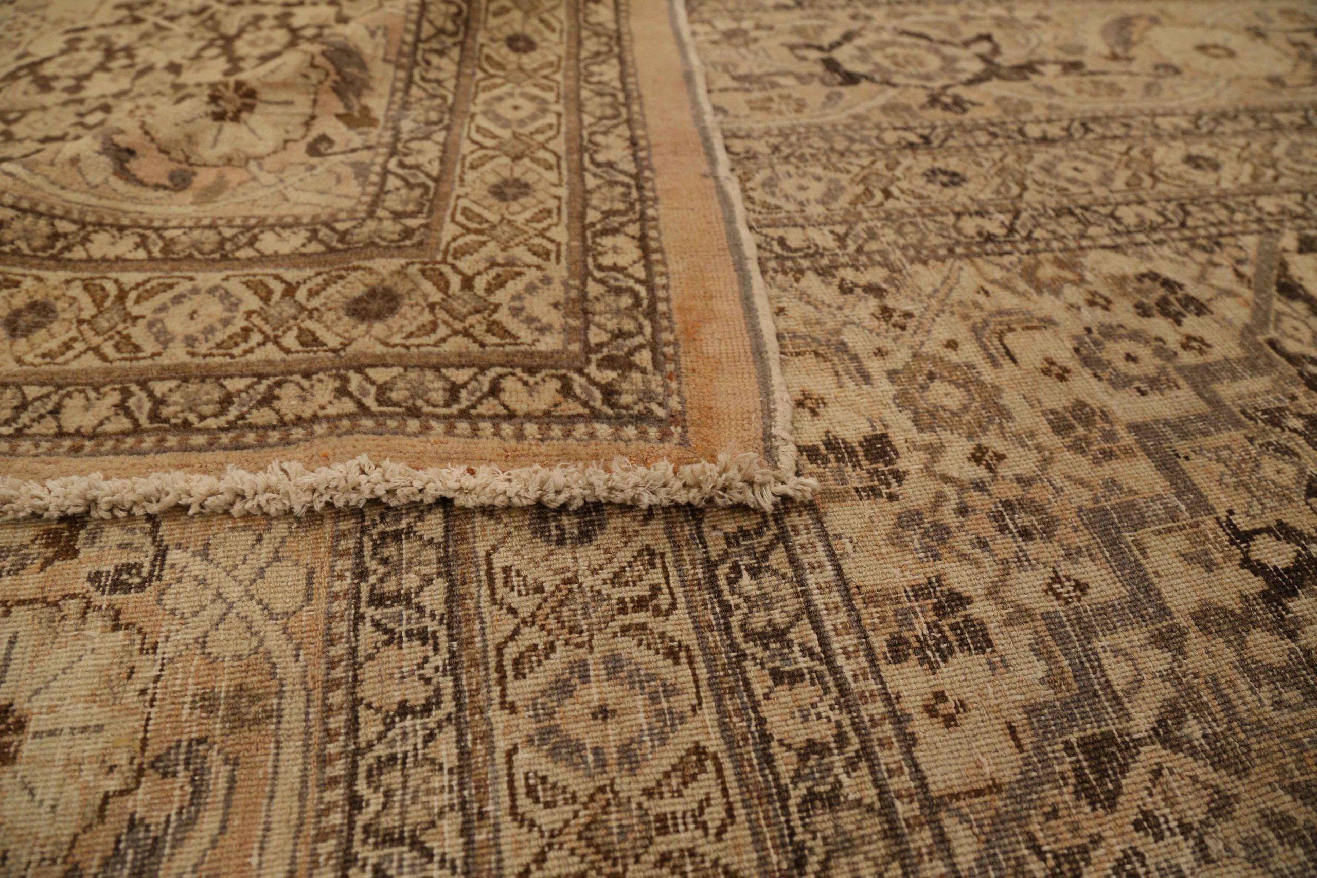 Tappeti persiani Tabriz Circa 1910 - Lana Marrone Avorio 72153 In condizioni ottime in vendita a Dallas, TX
