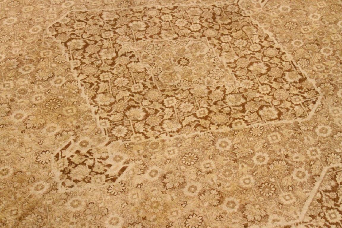 Persische Täbriz Bereich Teppiche CIRCA 1910 - Wolle Brown Elfenbein 72311 (Asiatisch) im Angebot