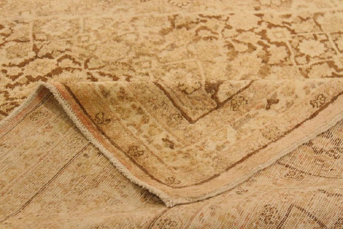 Persische Täbriz Bereich Teppiche CIRCA 1910 - Wolle Brown Elfenbein 72311 im Zustand „Hervorragend“ im Angebot in Dallas, TX
