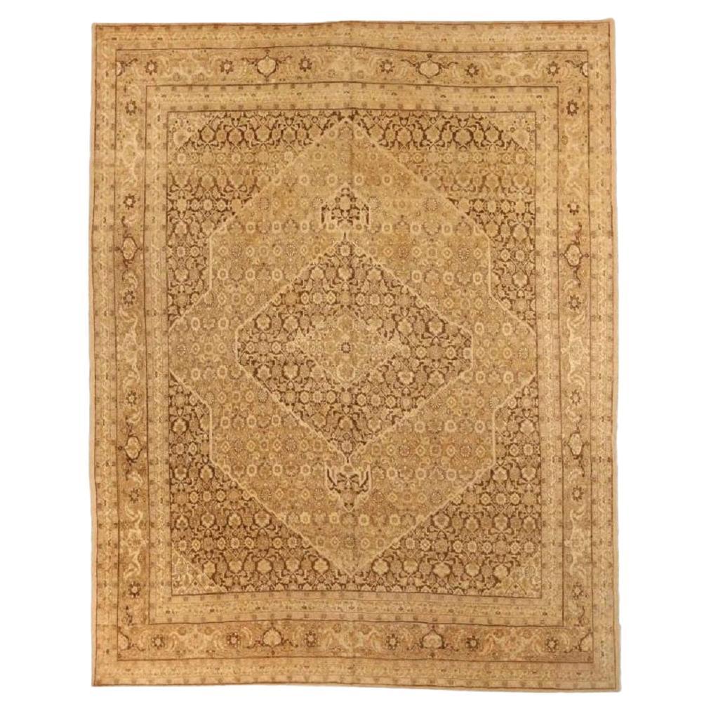 Persische Täbriz Bereich Teppiche CIRCA 1910 - Wolle Brown Elfenbein 72311