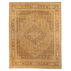 Persische Täbriz Bereich Teppiche CIRCA 1910 - Wolle Brown Elfenbein 72311