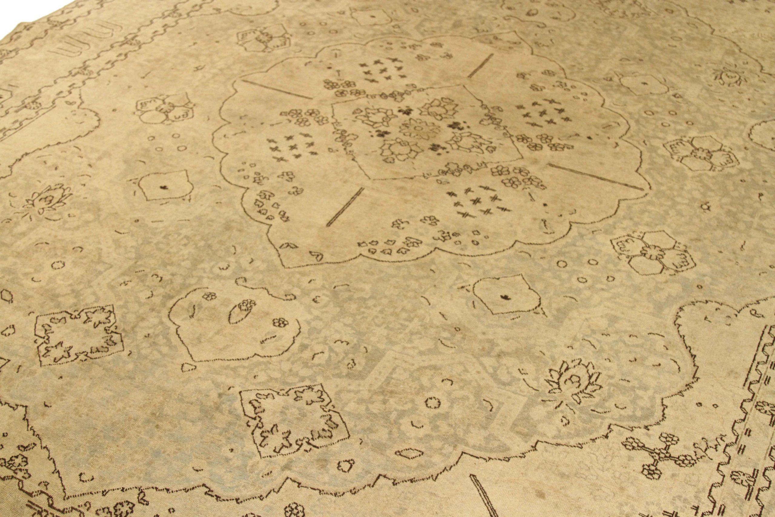 Asiatico Tappeti persiani Tabriz Circa 1910 - Lana Marrone Avorio Design - 75501 in vendita