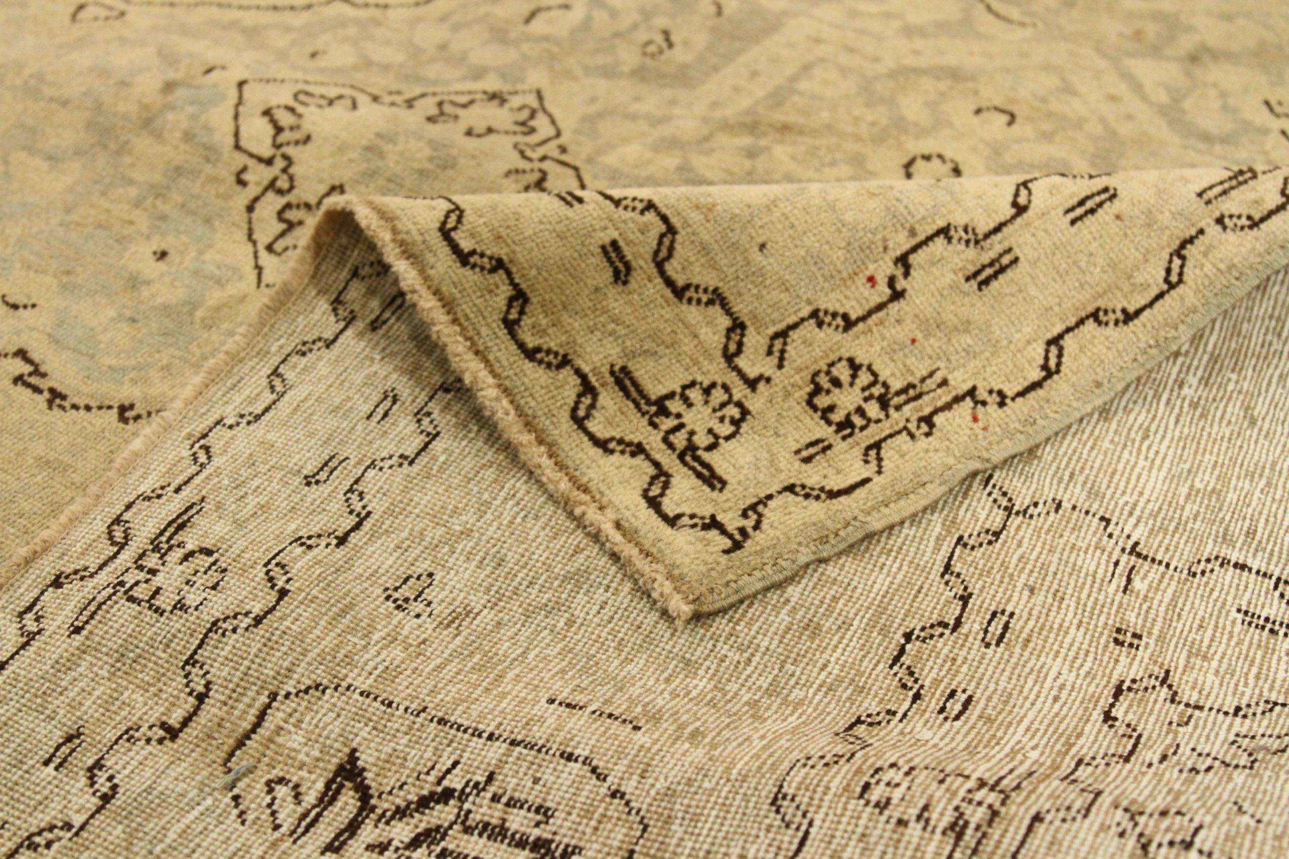 Tappeti persiani Tabriz Circa 1910 - Lana Marrone Avorio Design - 75501 In condizioni ottime in vendita a Dallas, TX