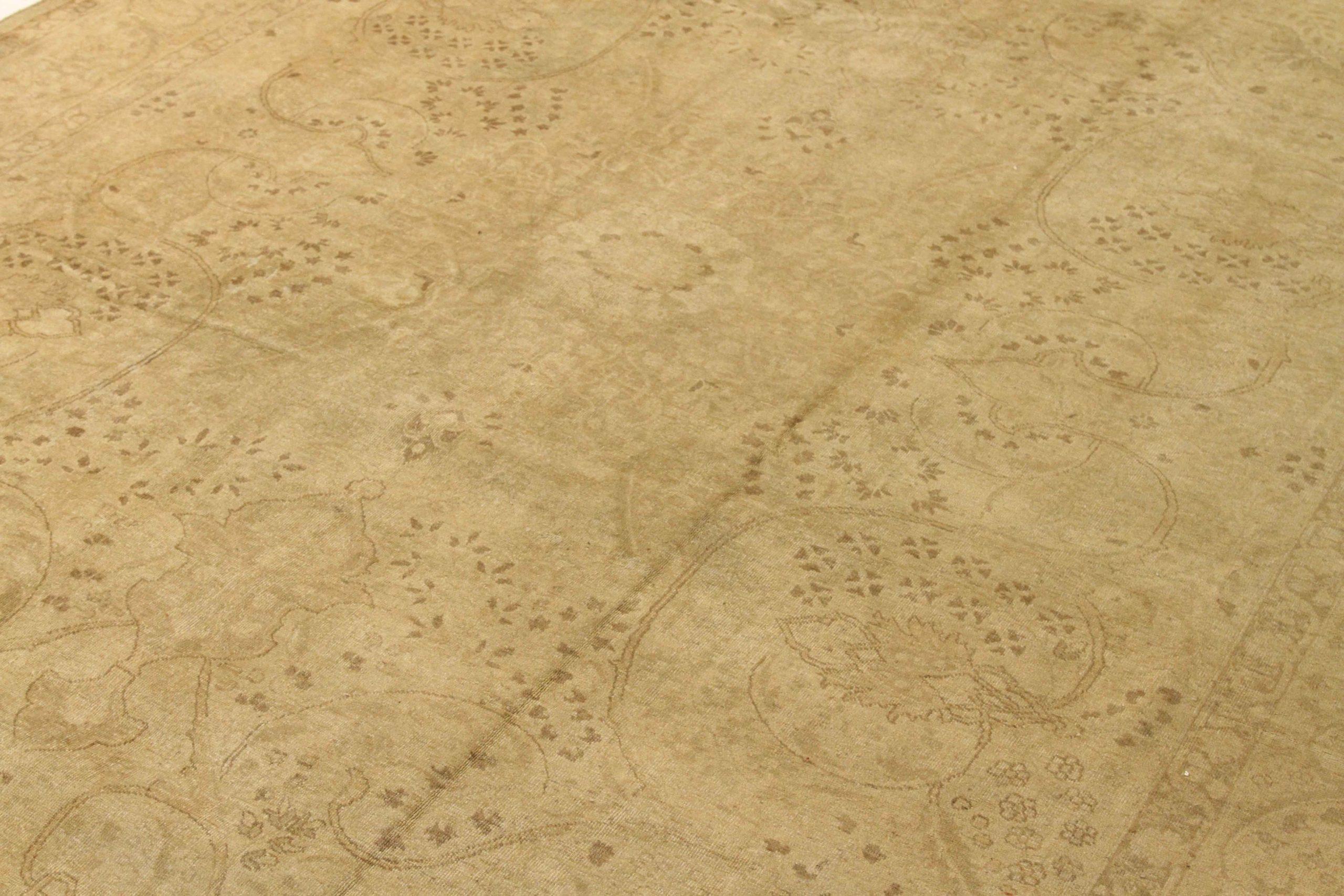 Asiatico Tappeti persiani Tabriz Circa 1910 - Lana Marrone Avorio Design - 75542 in vendita