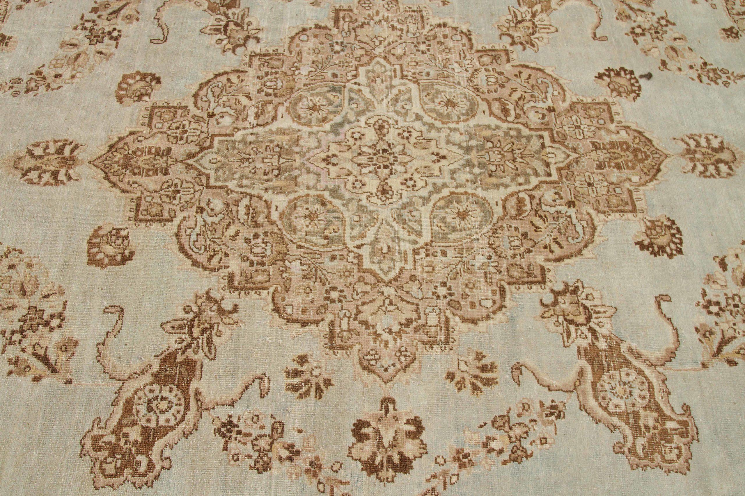 Asiatico Tappeti persiani Tabriz Circa 1910 - Lana Marrone Avorio Design - 92549 in vendita
