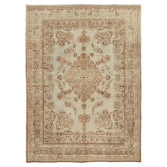 Persische Täbriz Bereich Teppiche CIRCA 1910 - Wolle Brown Elfenbein Design - 92549