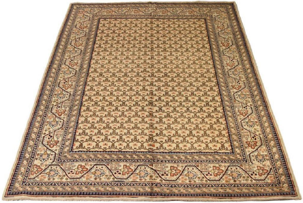 Entdecken Sie die Eleganz des persischen Täbris mit Teppichen um 1910. Dieses exklusive Design aus Wolle und Braun-Elfenbein-Rot ist perfekt, um Ihren Raum zu verschönern.