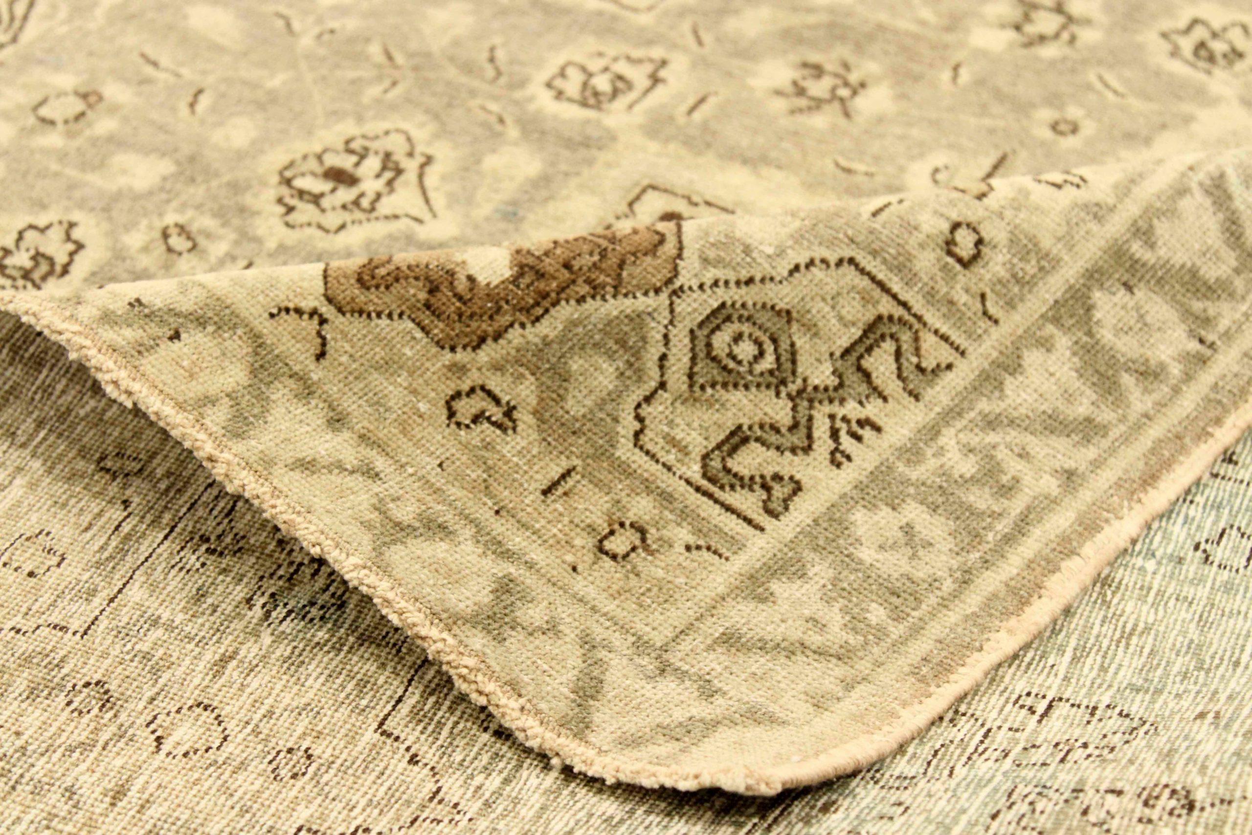 Tappeti persiani Tabriz Circa 1910 - Lana Marrone Avorio Taupe Design - 75596 In condizioni ottime in vendita a Dallas, TX