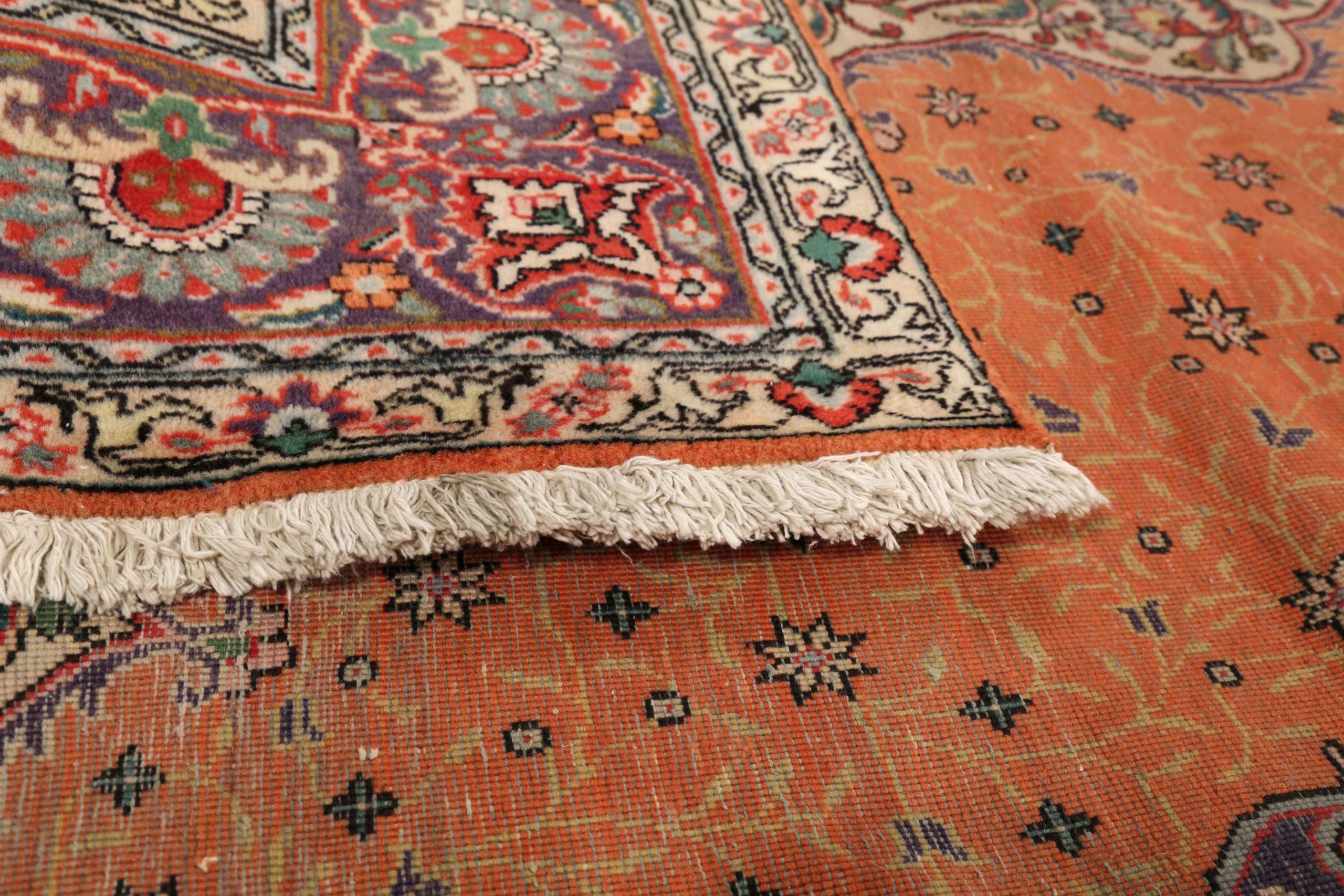 Tappeti persiani Tabriz Circa 1910 - Lana Avorio Rosa Rosso Design - 75293 In condizioni ottime in vendita a Dallas, TX