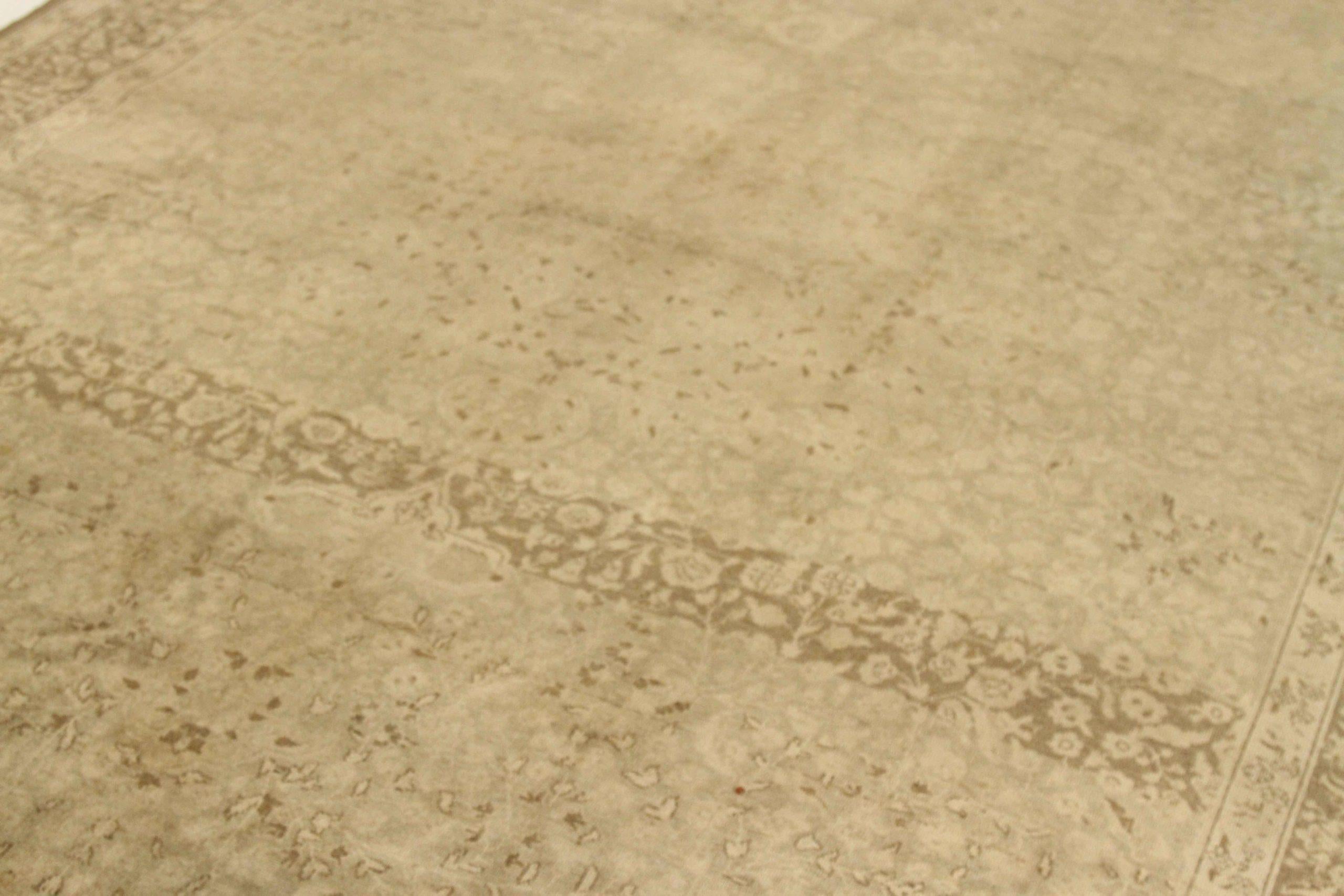 Asiatico Tappeti persiani Tabriz Circa 1910 - Lana Avorio Taupe Design - 75502 in vendita