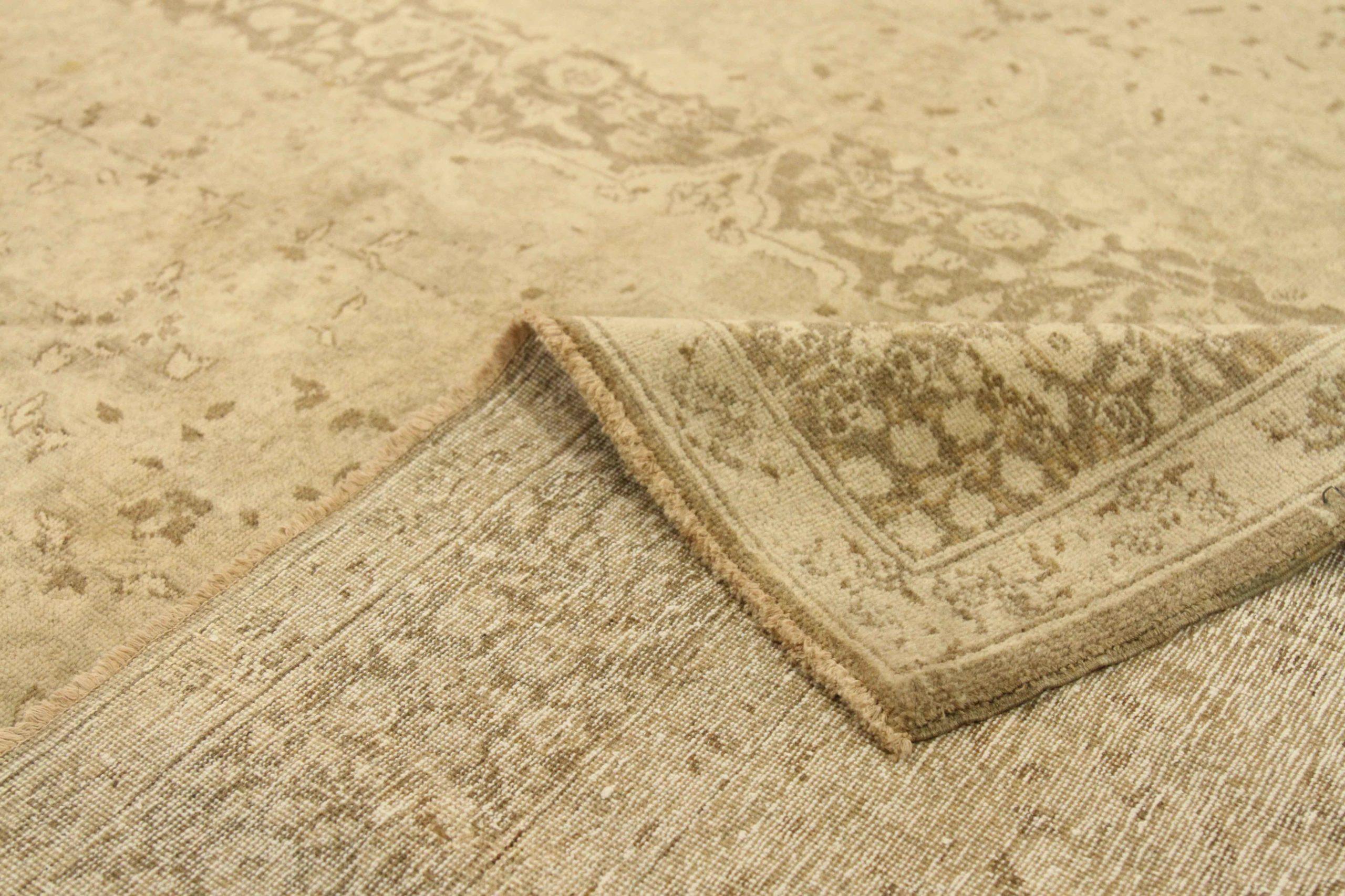 Tappeti persiani Tabriz Circa 1910 - Lana Avorio Taupe Design - 75502 In condizioni ottime in vendita a Dallas, TX