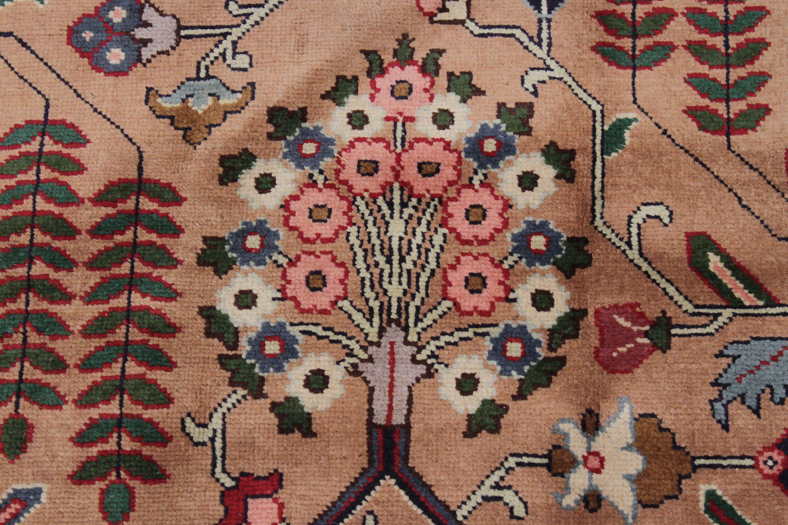 XX secolo Tappeti persiani Tabriz Circa 1940 - Lana e seta avorio rosa - 89702 in vendita
