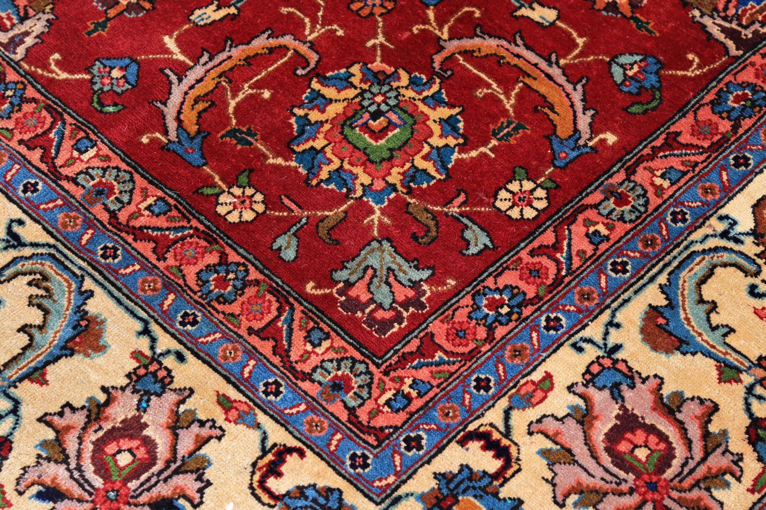 XX secolo Tappeti persiani Tabriz Circa 1940 - Lana blu avorio rosso - 89700 in vendita