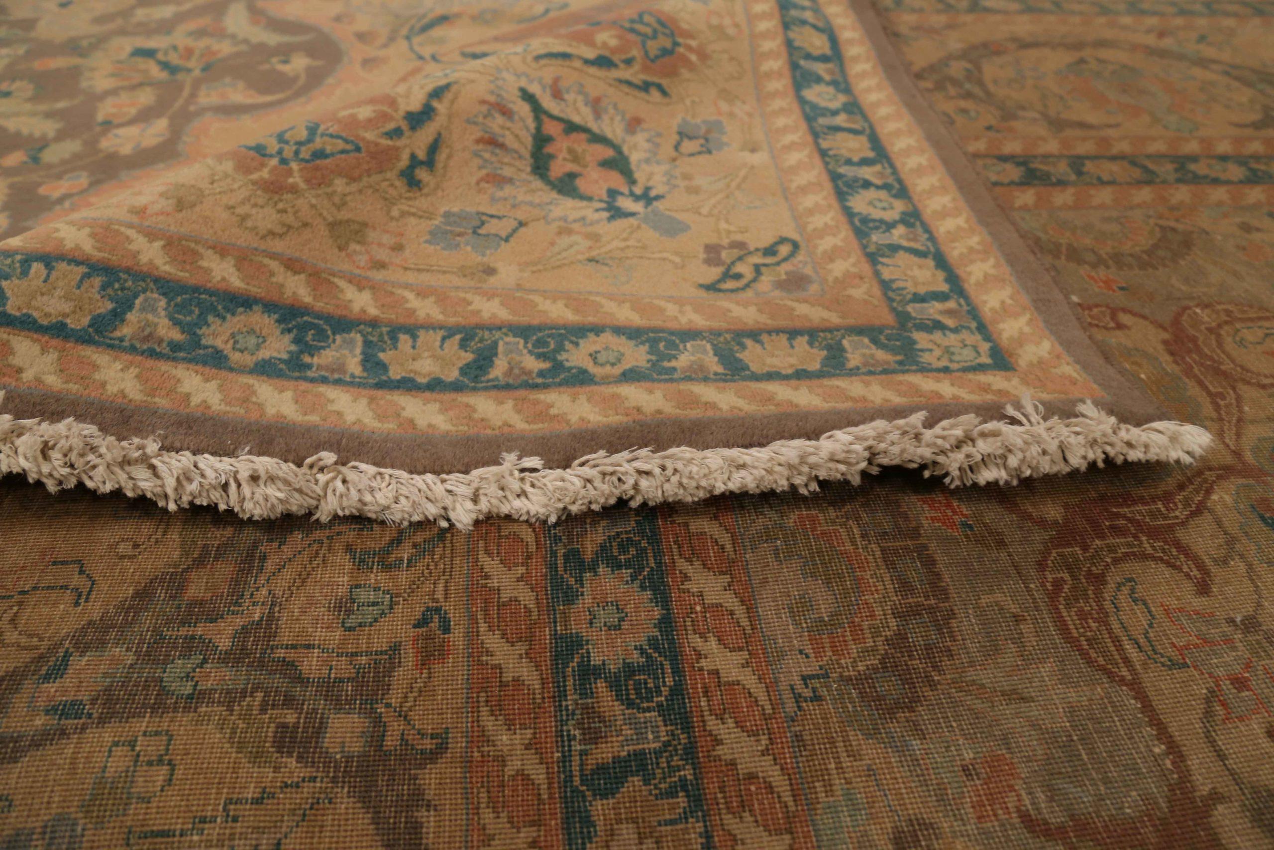 Persische Tabriz Bereich Teppiche CIRCA 1940 - Wolle Brown Elfenbein Rot 72886 im Zustand „Hervorragend“ im Angebot in Dallas, TX