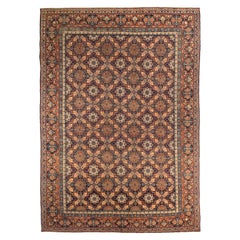 Tappeti persiani Tabriz Circa 1940 - Lana Avorio Blu Navy Rosa Design - 75444