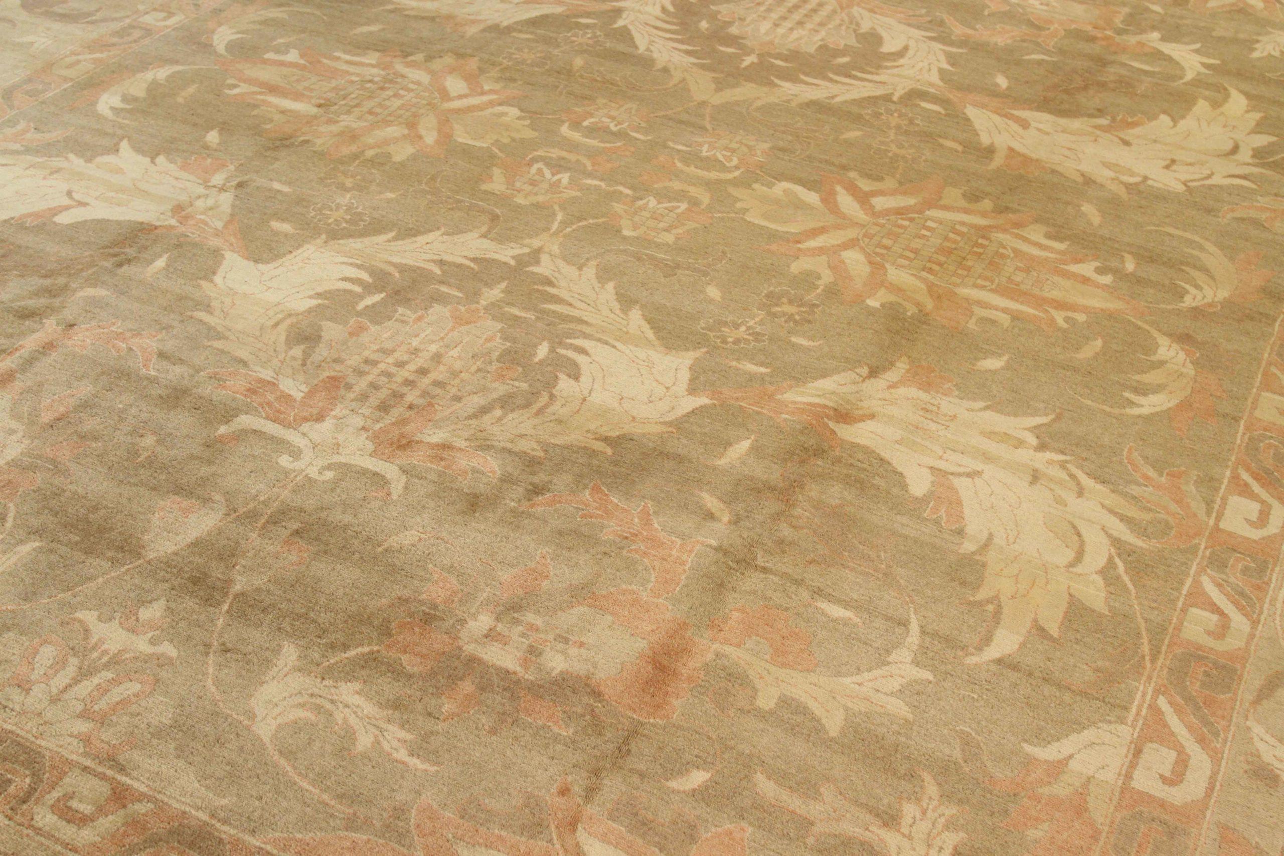 Asiatico Tappeti persiani Tabriz Circa 1940 - Lana Avorio Rosa Taupe 71736 in vendita