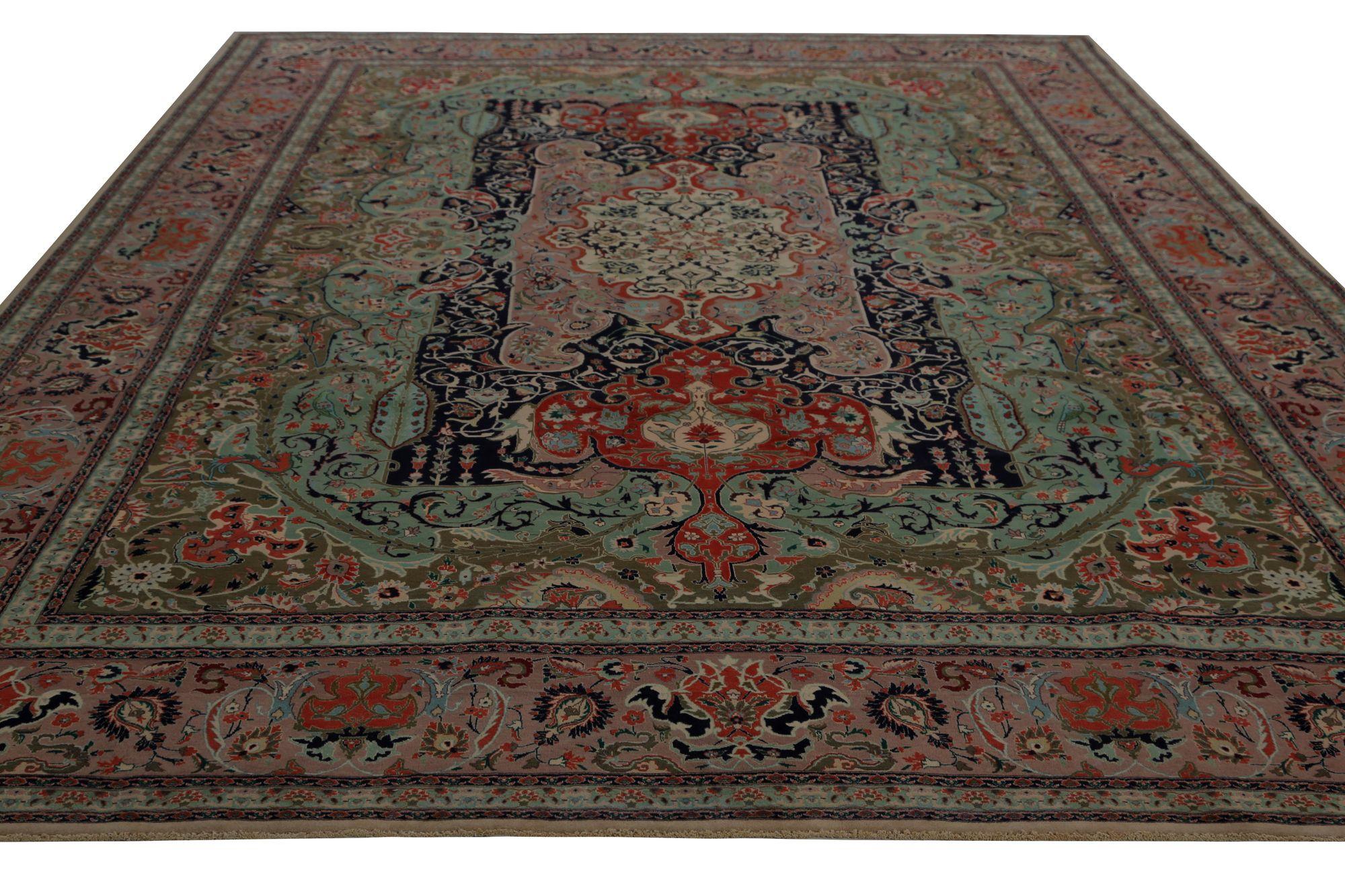 Iracheno Tappeti persiani Tabriz - Lana Nero Blu Marrone Rosa Rosso - 97238 in vendita