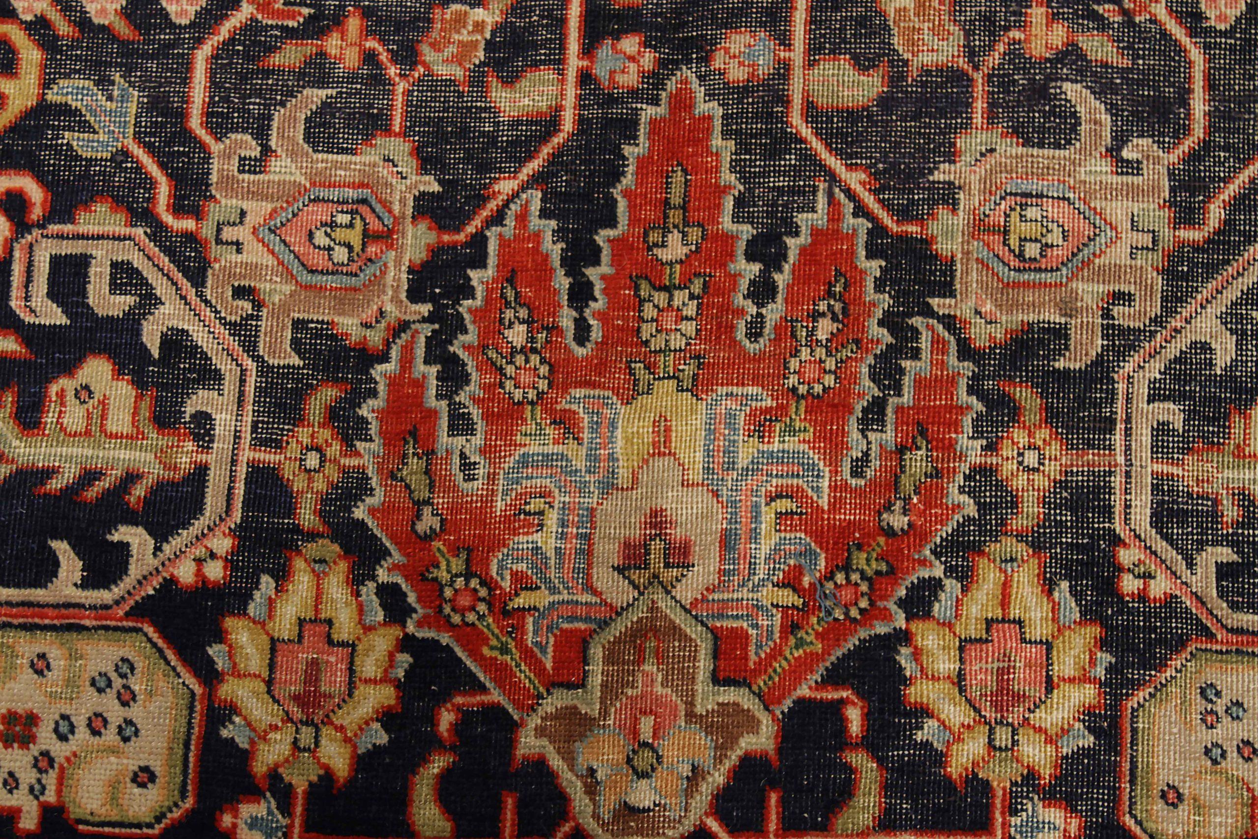 Persische Täbris-Teppiche - Wolle Schwarz Rot Design - 88808 im Zustand „Hervorragend“ im Angebot in Dallas, TX